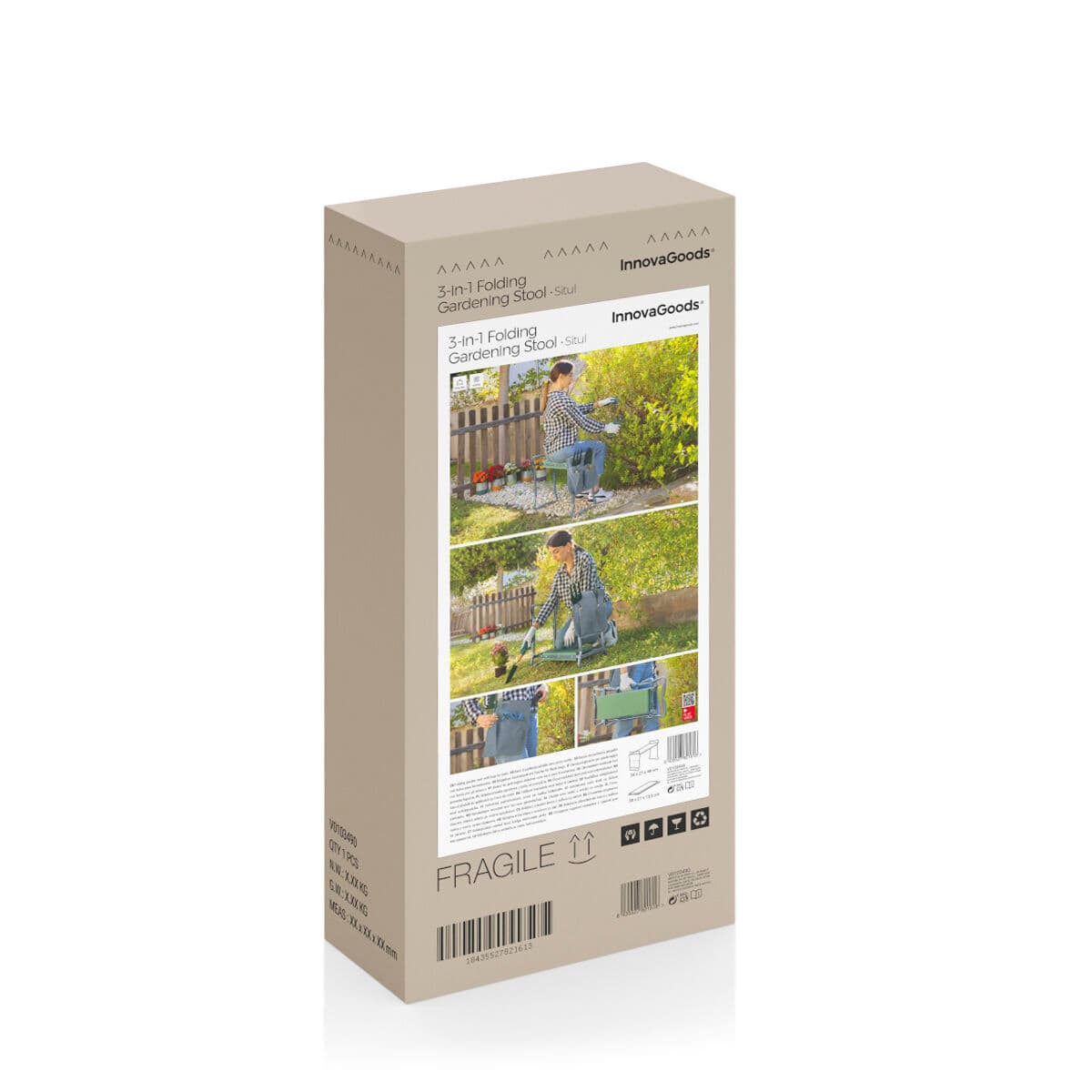 Banco de Jardinería Plegable con Bolsa para Herramientas 3 en 1 Situl InnovaGoods - Image 13