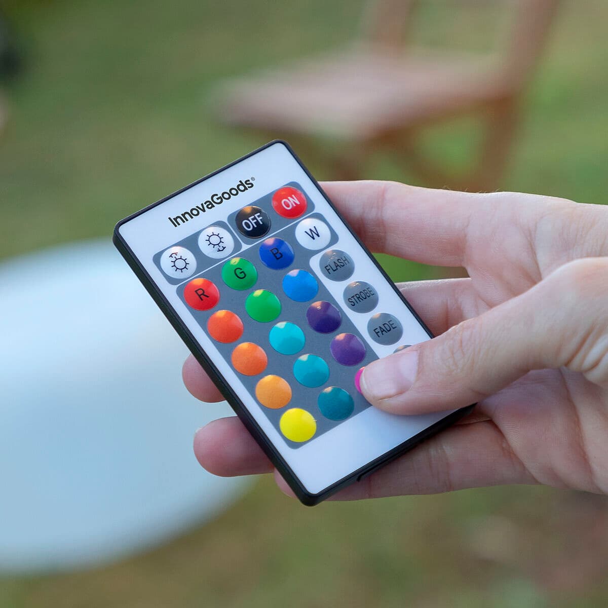 Piepūšams sēdeklis ar daudzkrāsu LED un tālvadības pulti Pulight InnovaGoods - Image 5