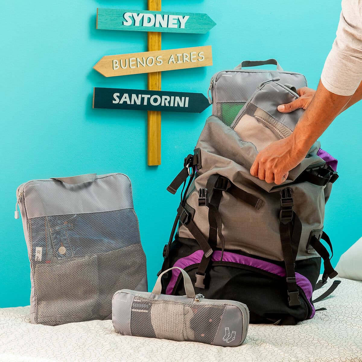 Suspaudžiami lagaminų organizavimo maišeliai Compakube InnovaGoods 4 Dalys - Image 5