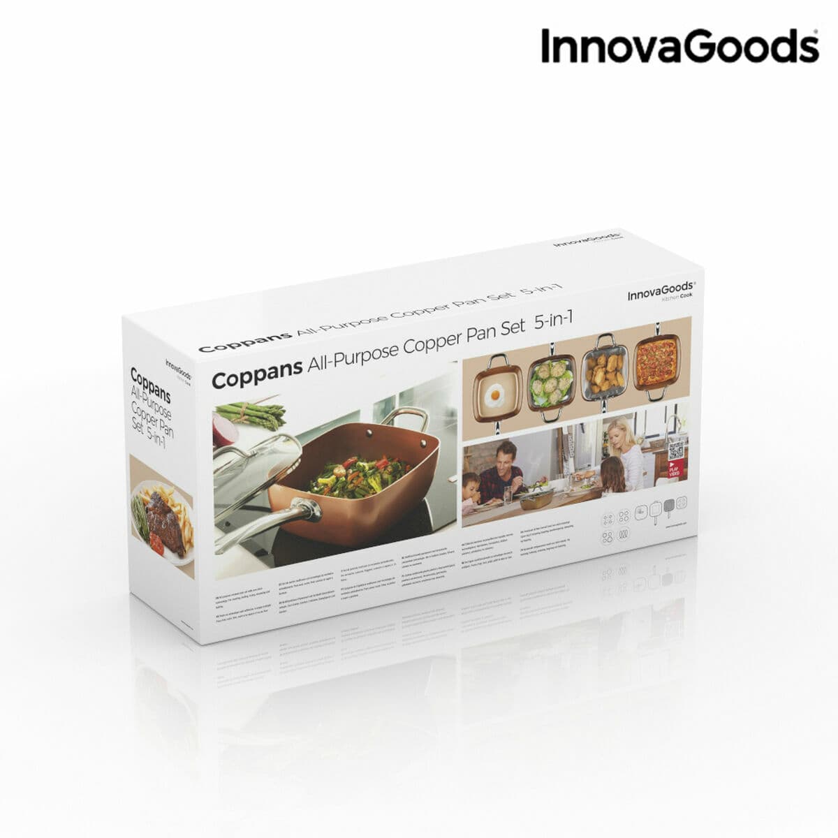 Multifunkcionāls Cepešpannu Komplekts Copper 5 in 1 InnovaGoods IG117346 Sudrabains Metāls Alumīnijs Ø 24 cm 4 Daudzums (Atjauno - Image 7