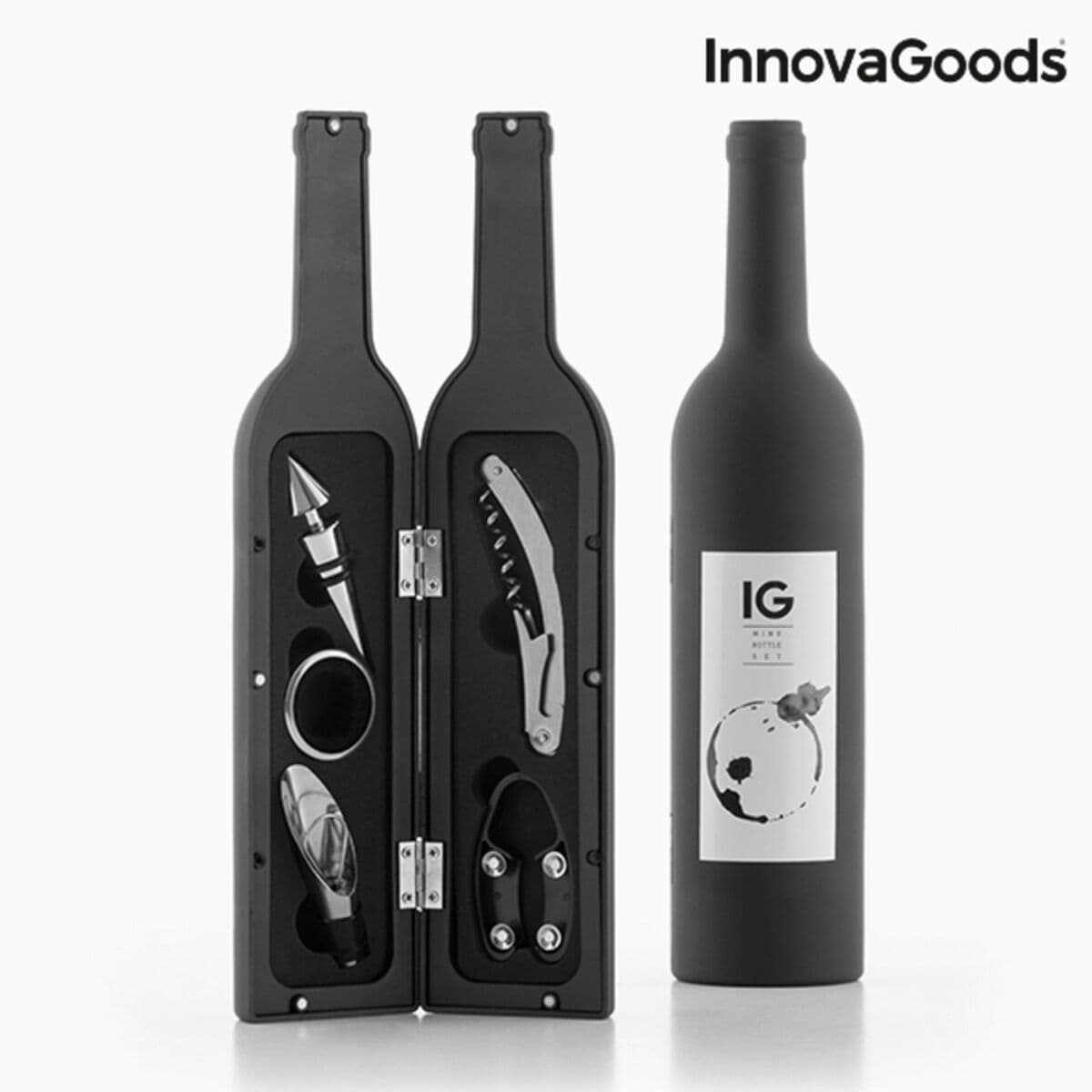 Estuche de Vino Botella InnovaGoods Negro Metal Acero Inoxidable (Reacondicionado B) - Image 4