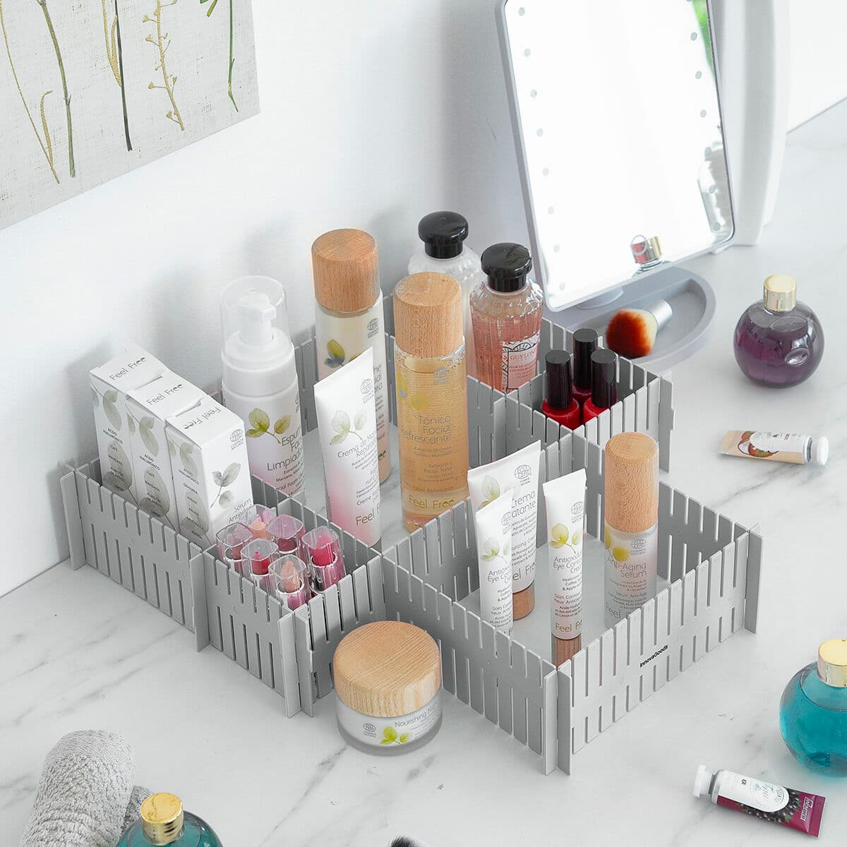 Justerbar lådarrangör Condor InnovaGoods Grå polypropen Plast 16 antal (Renoverade A) - Image 7