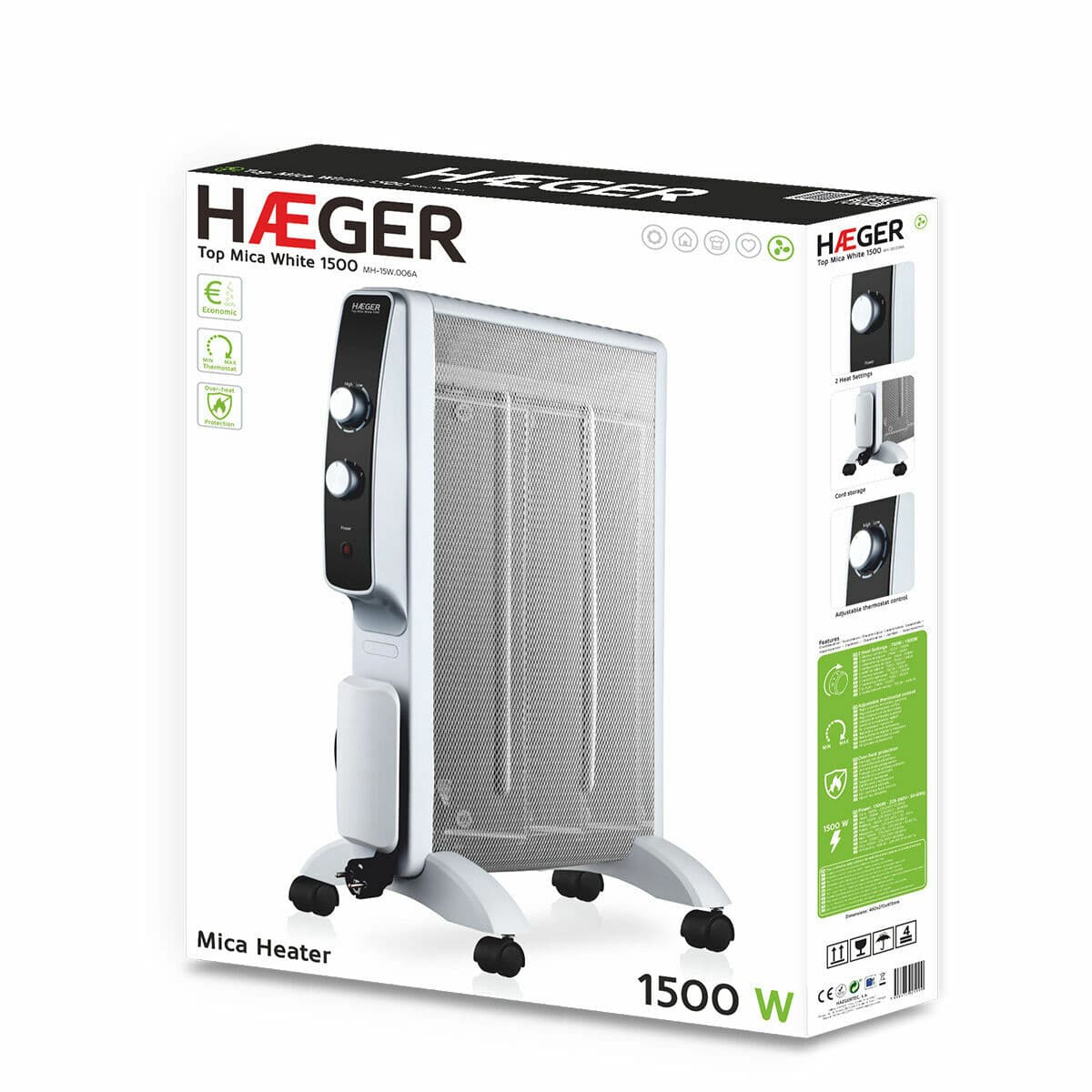 Calefactor Haeger MH-15W.006A Blanco 1500 W (Reacondicionado B) - Image 2