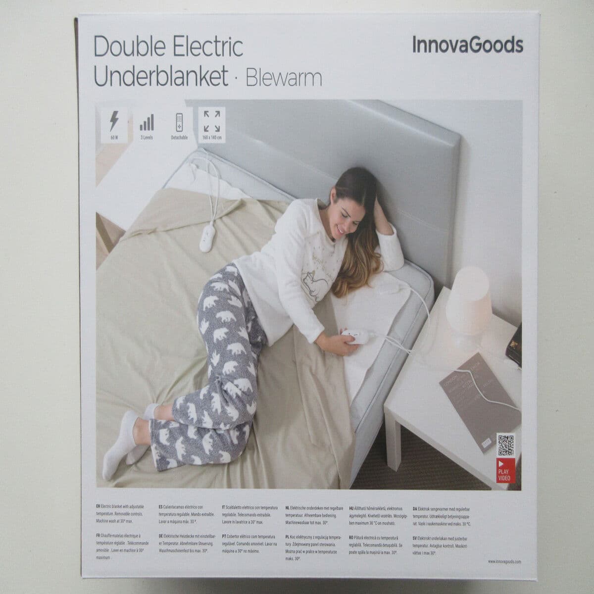 Dubbel Elektrisk Sängvärmare Blewarm InnovaGoods Vit 140 x 160 cm 60+60 W (Renoverade A) - Image 9