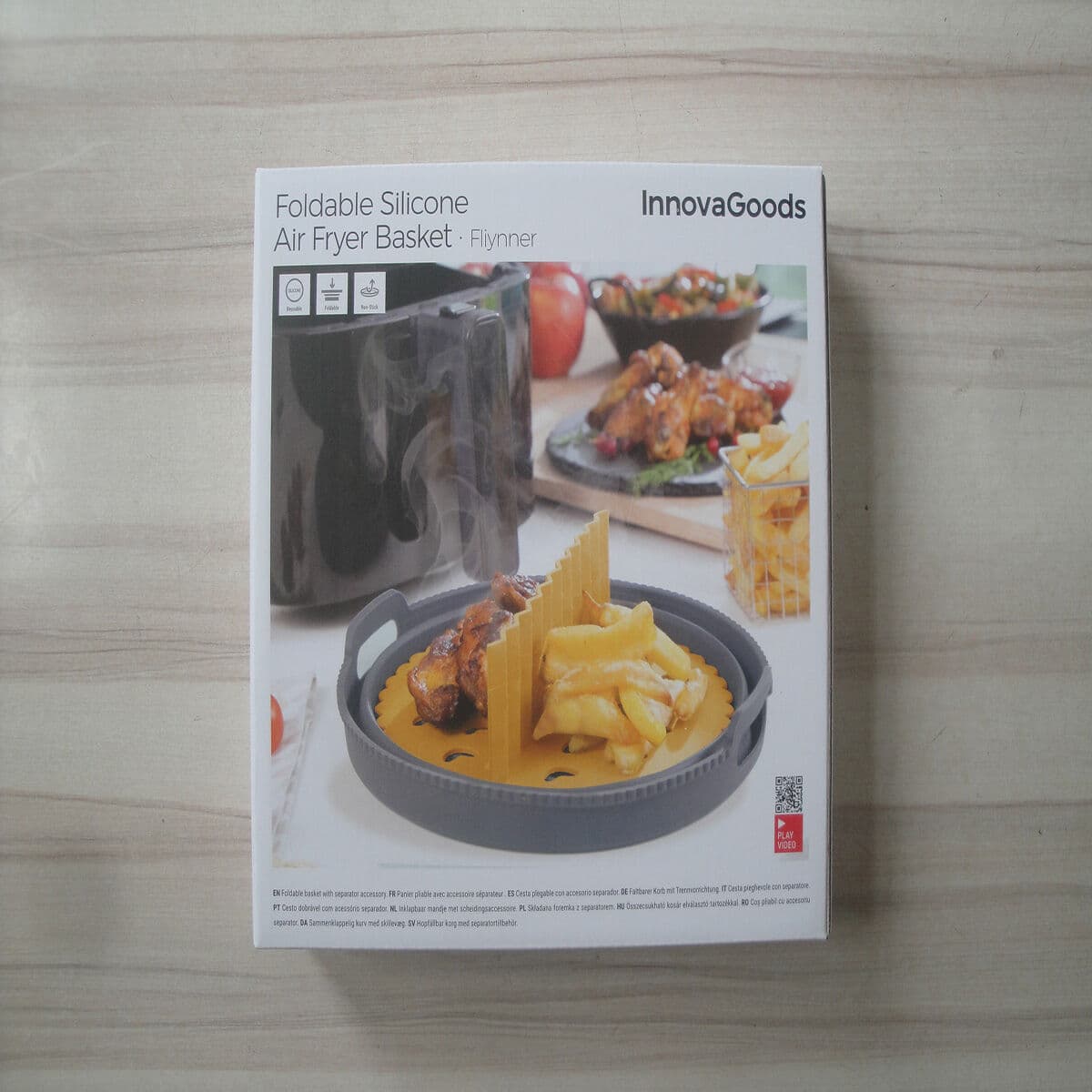 Składany silikonowy koszyk do frytkownicy na gorące powietrze Fliynner InnovaGoods Szary 1 L (Odnowione B) - Image 13