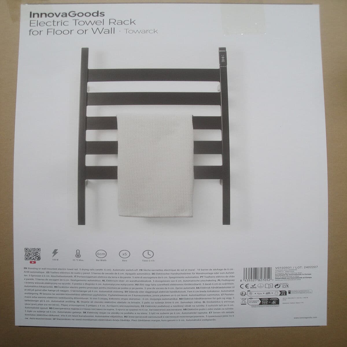 Toallero Eléctrico de Pie o Pared Towarck InnovaGoods Negro 5 Barras (Reacondicionado B) - Image 15