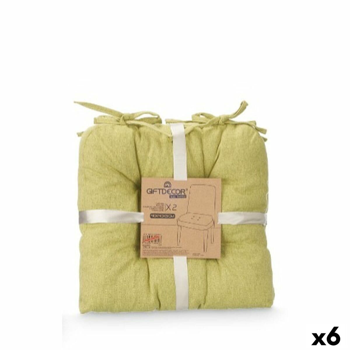 Set de cojines Gift Decor Verde 40 x 40 x 7 cm 2 Piezas (6 Unidades)