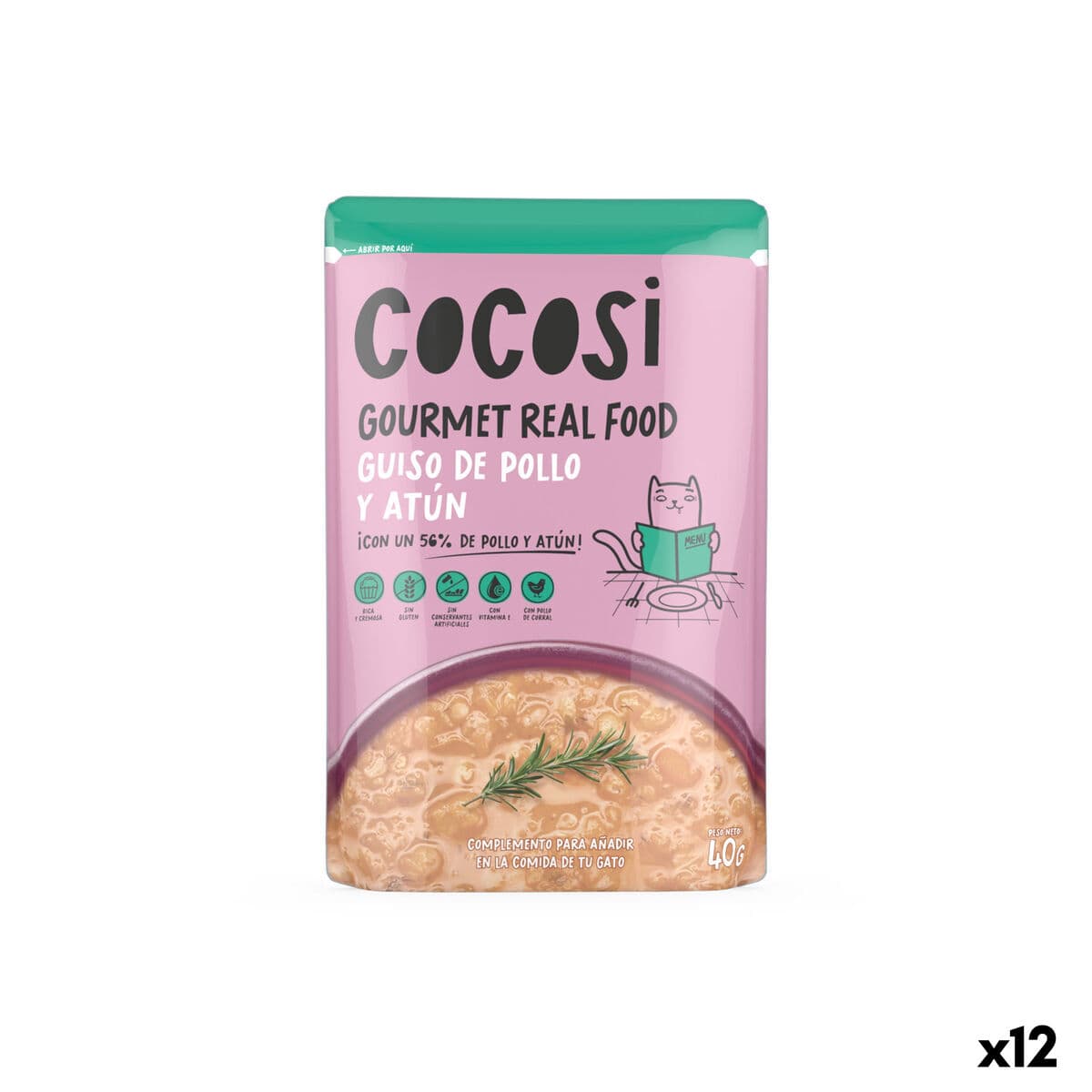 Mačja hrana Cocosi Gourmet Real Food 40 g Tunjevina 12 kom.