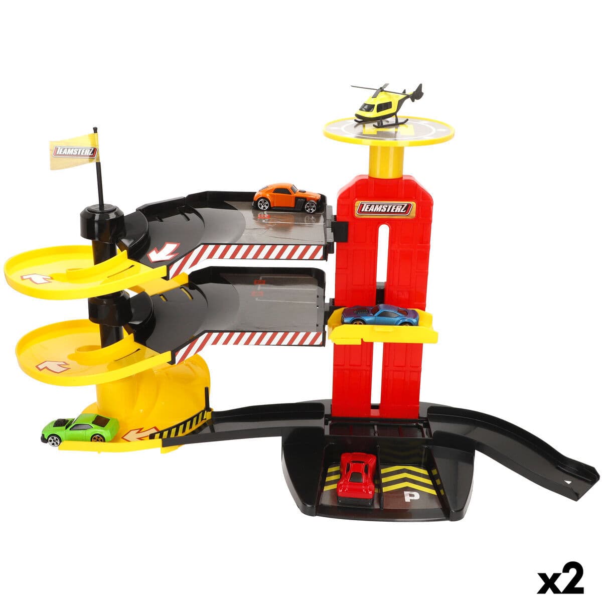 Parkhaus mit Fahrzeugen 53 X 30 X 24 CM (2 Stück)