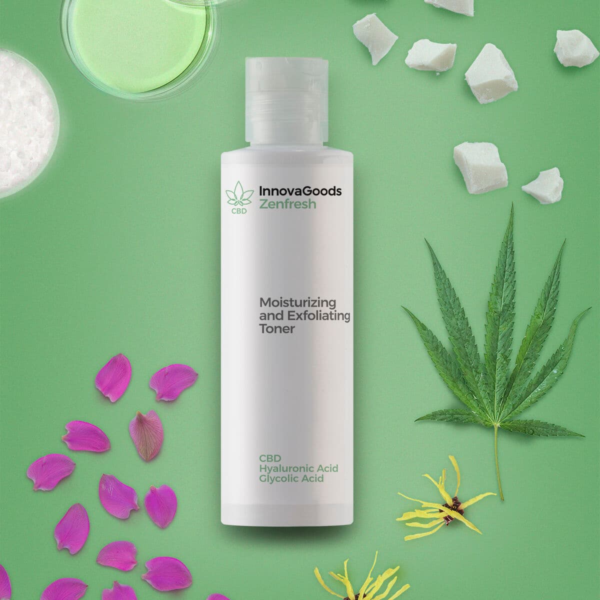 Drėkinamasis ir šveičiamasis veido tonikas CBD Zenfresh InnovaGoods 150 ml - Image 5