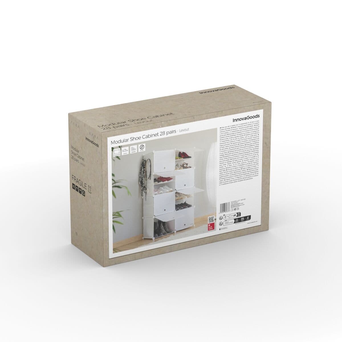 Bärbar modulär skohylla InnovaGoods Vit - Image 16