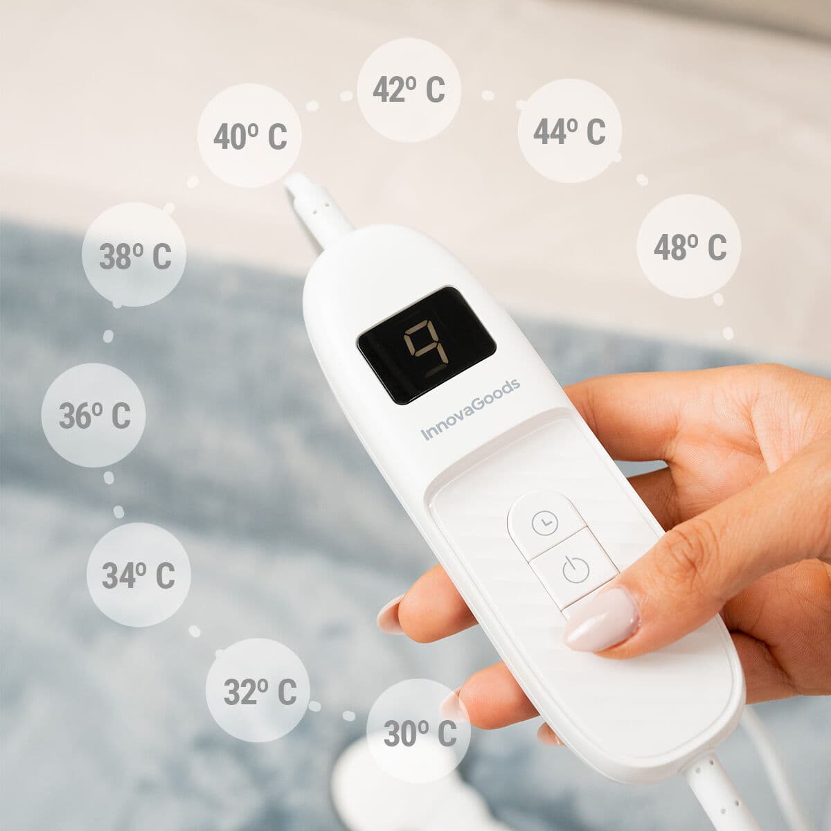 elektrische Abdeckung Heklet InnovaGoods Weiß Grau 130 x 180 cm 160 W - Image 5