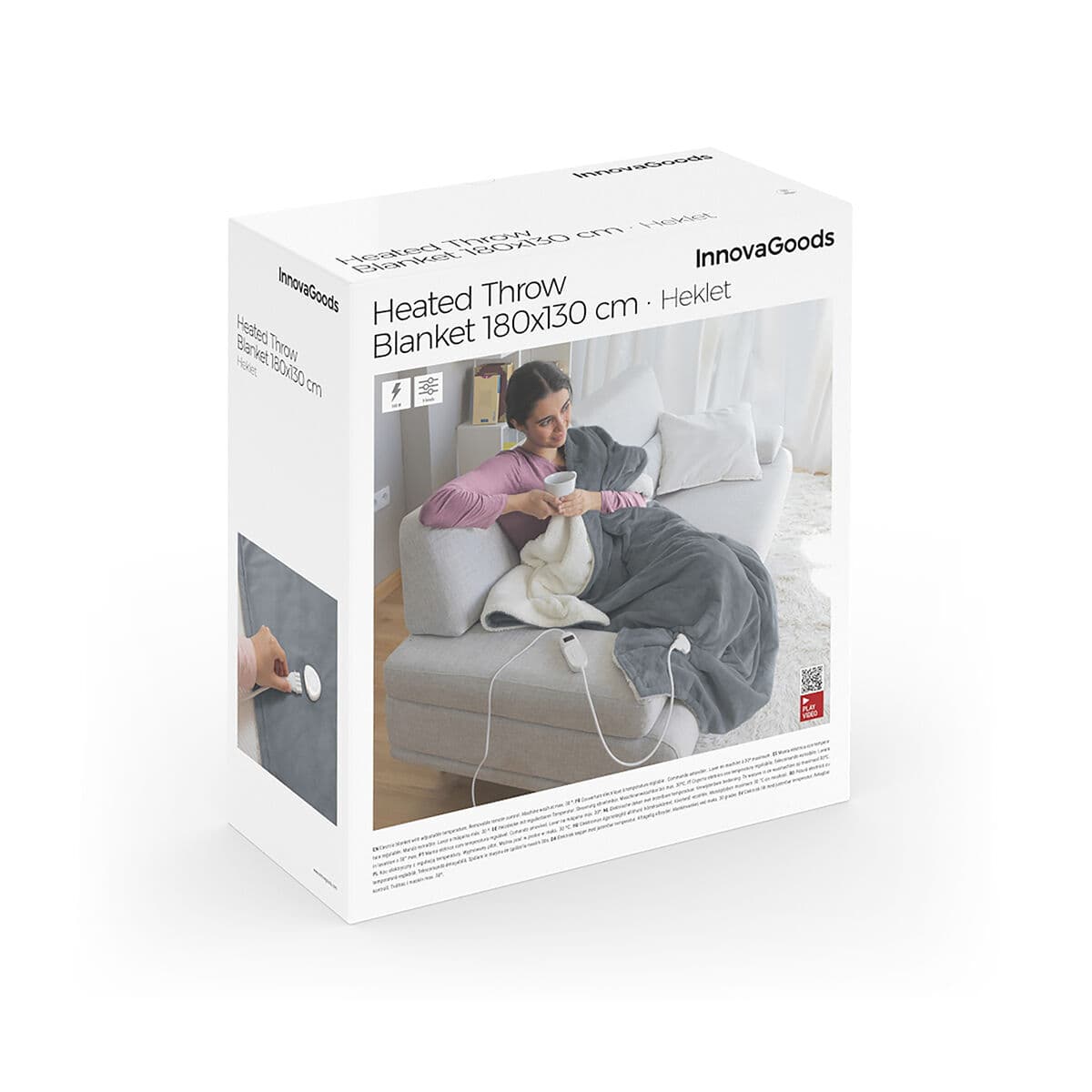 elektrische Abdeckung Heklet InnovaGoods Weiß Grau 130 x 180 cm 160 W - Image 10