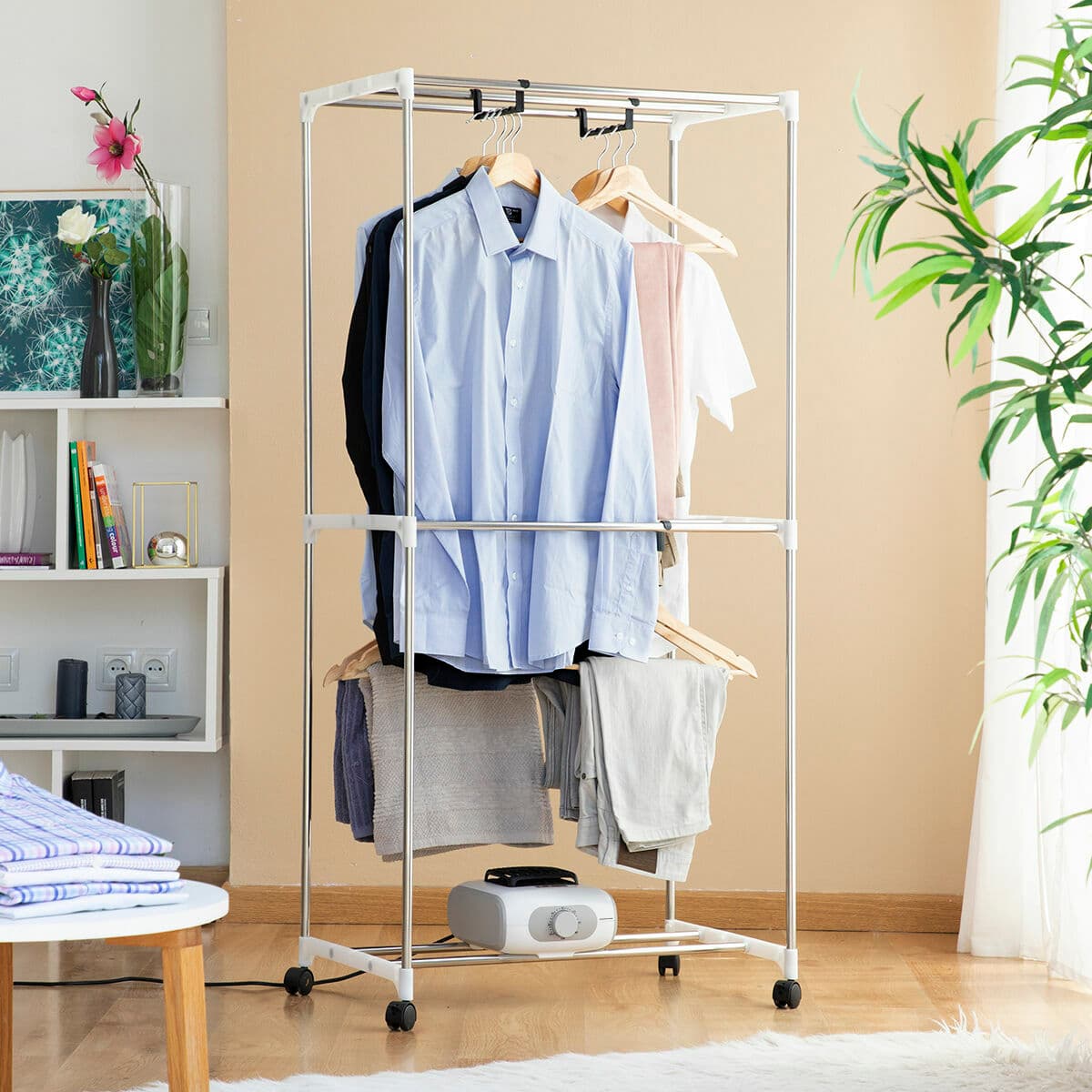 Bærbar elektrisk tørker med 2 nivåer Dupledry Blue InnovaGoods 1200 W - Image 3