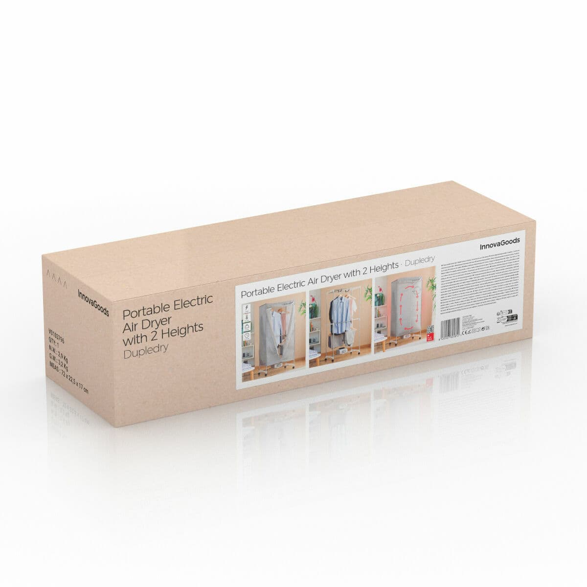 Bærbar elektrisk tørker med 2 nivåer Dupledry Blue InnovaGoods 1200 W - Image 11