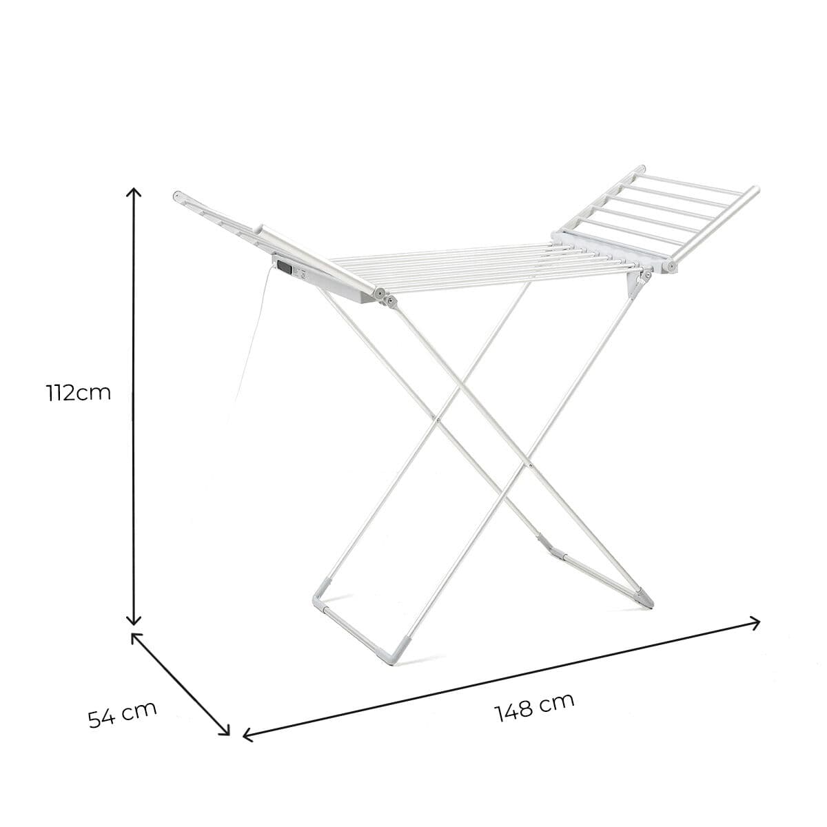 Faltbarer elektrischer Wäscheständer mit Flügeln, Touchscreen, Timer und Temperaturregelung Warmmat InnovaGoods 230 W 20 Stäbe - Image 9