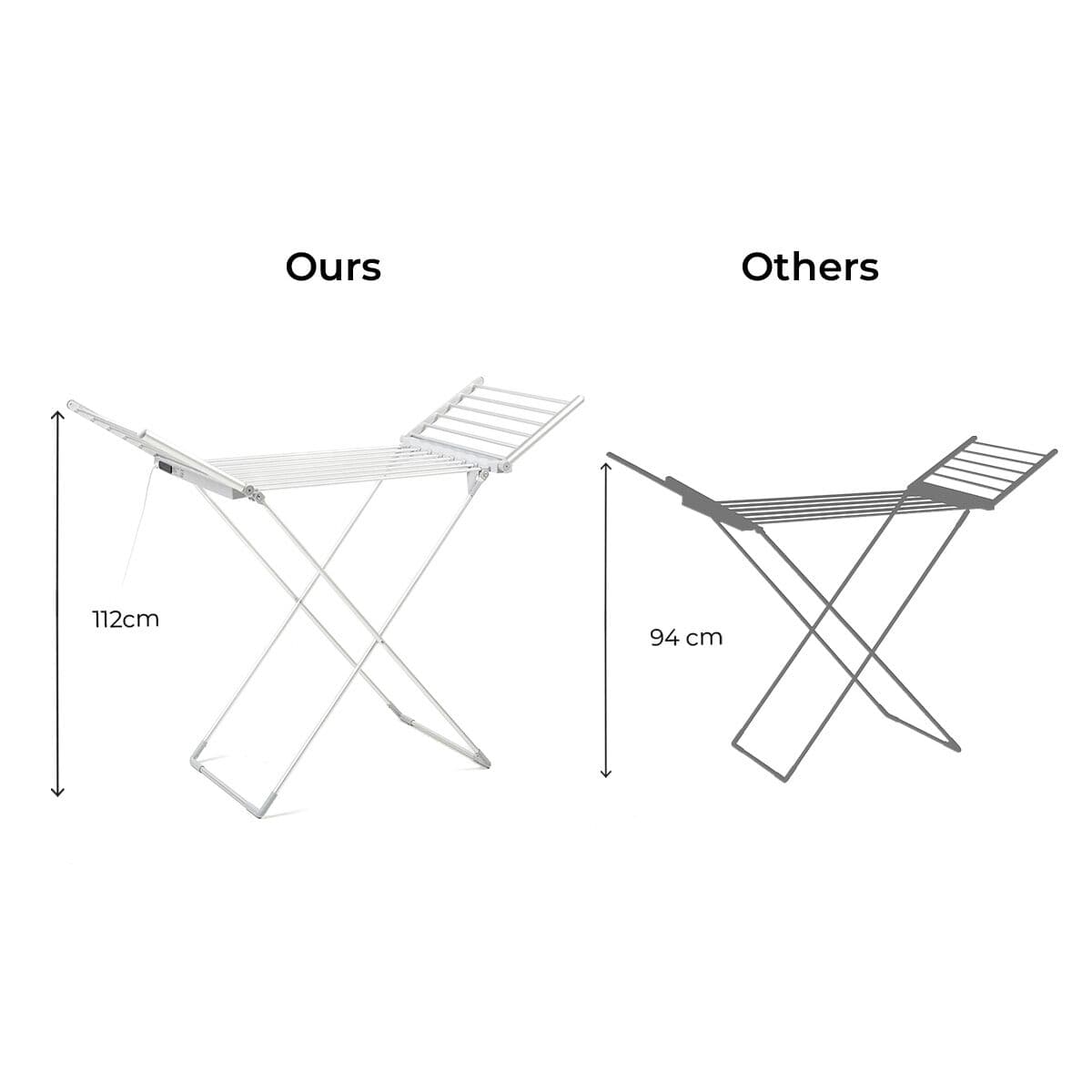 Faltbarer elektrischer Wäscheständer mit Flügeln, Touchscreen, Timer und Temperaturregelung Warmmat InnovaGoods 230 W 20 Stäbe - Image 10