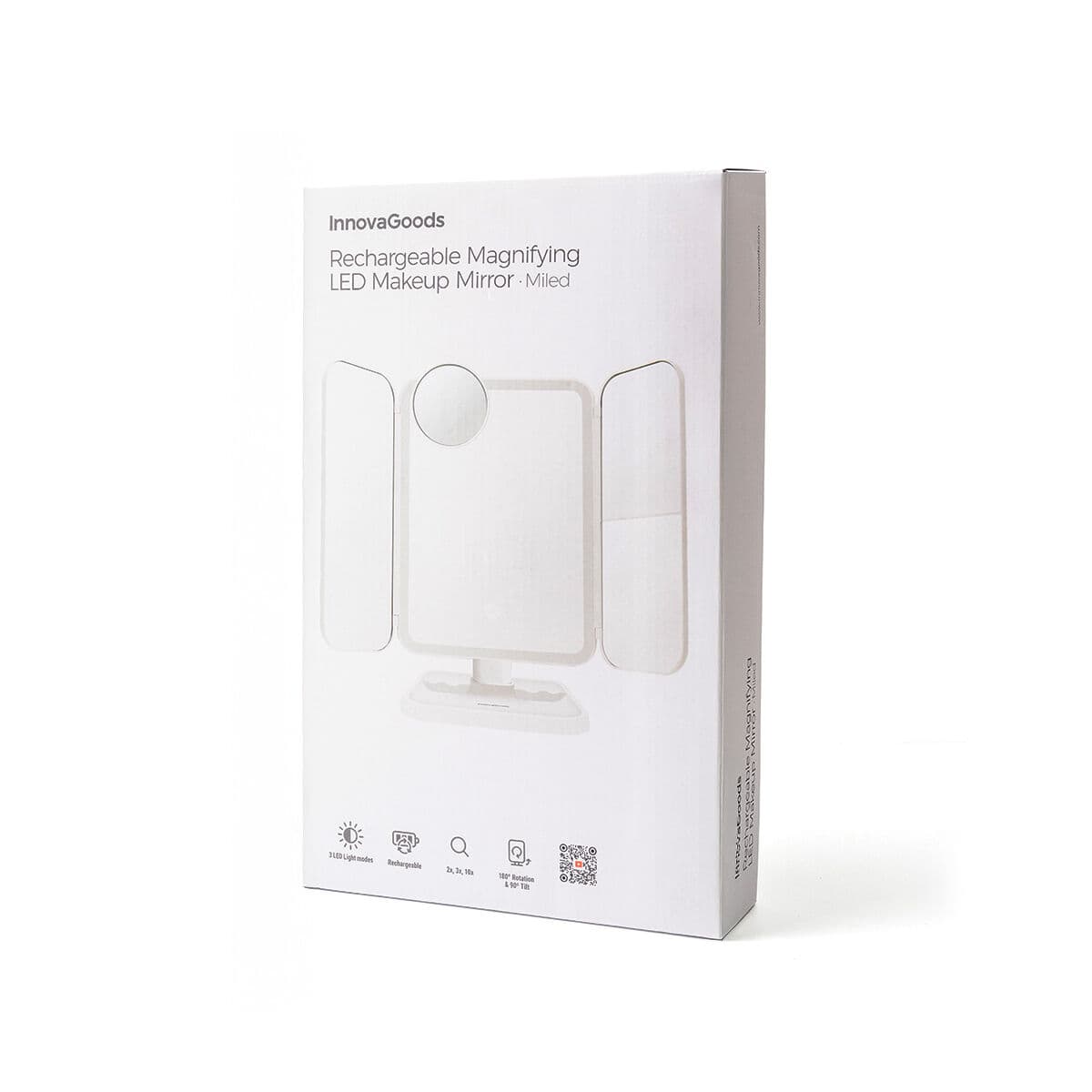 Oppladbart Trippelt Sminkespeil med Forstørrelse og LED-lys Miled InnovaGoods - Image 9