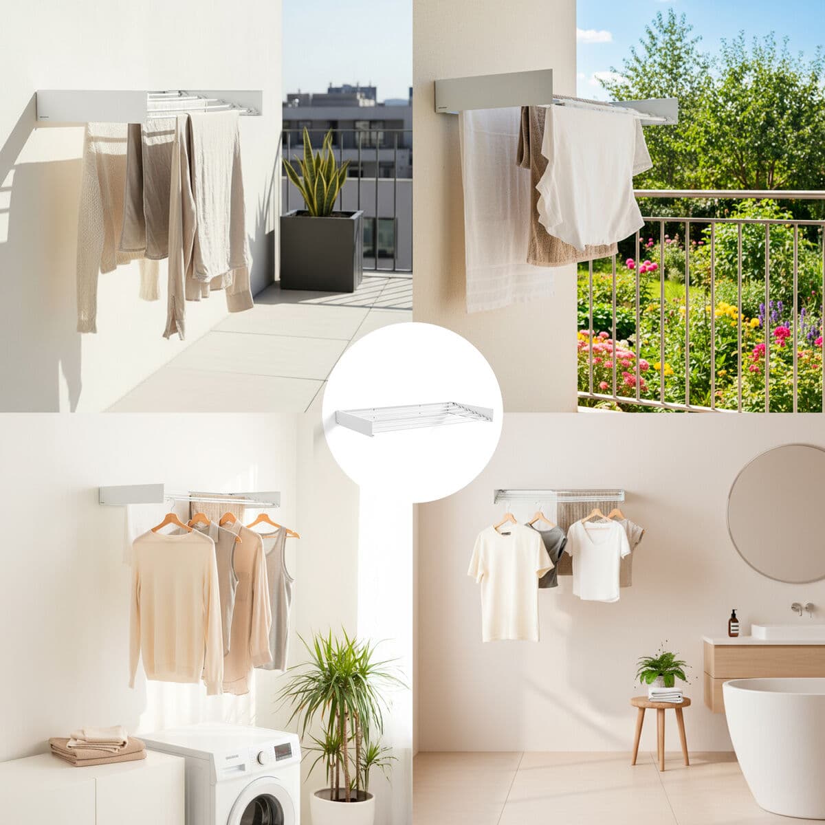 Tendedero de Pared Plegable Extensible Retráctil Dryva 100 InnovaGoods - Image 2