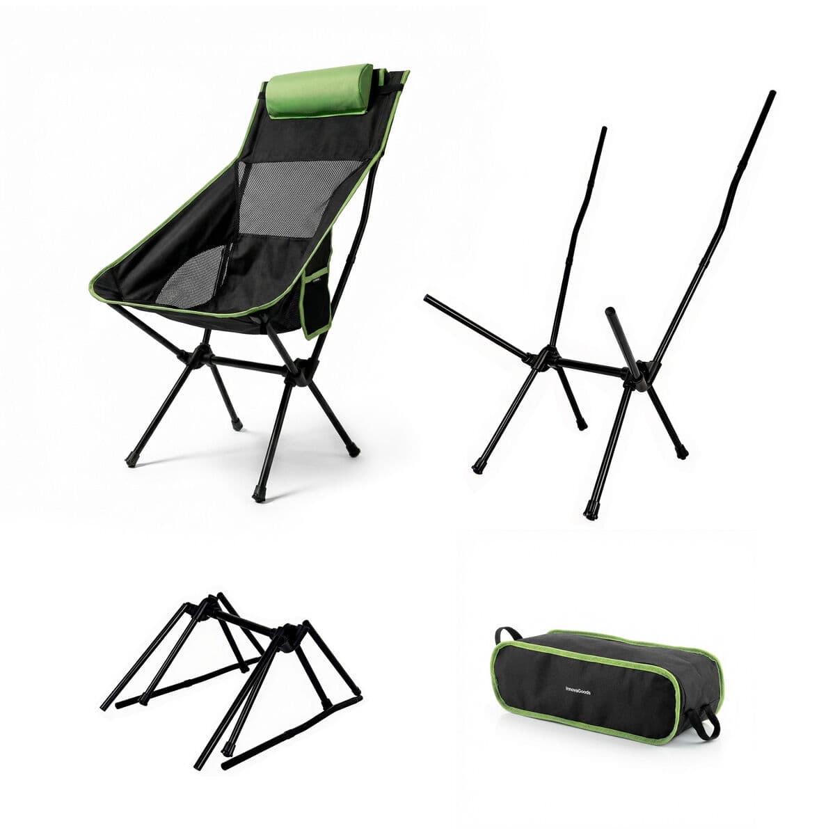 Sklopiva kamperska ljuljačka 2 u 1 s džepom, jastukom i torbom za nošenje Trillow InnovaGoods - Image 7