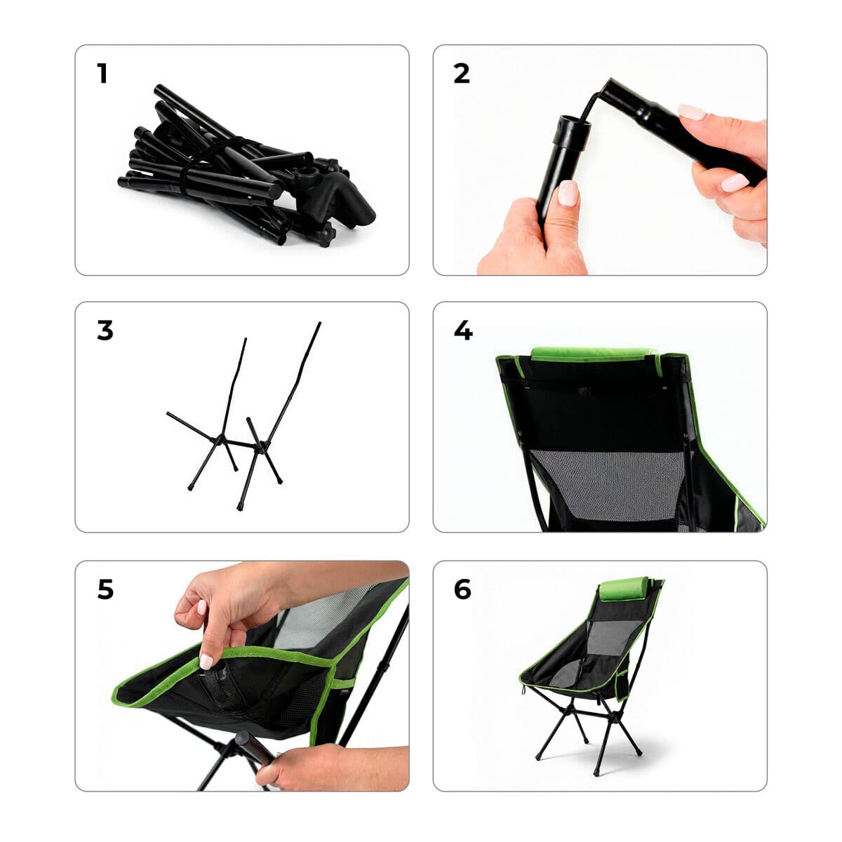 Sklopiva kamperska ljuljačka 2 u 1 s džepom, jastukom i torbom za nošenje Trillow InnovaGoods - Image 8