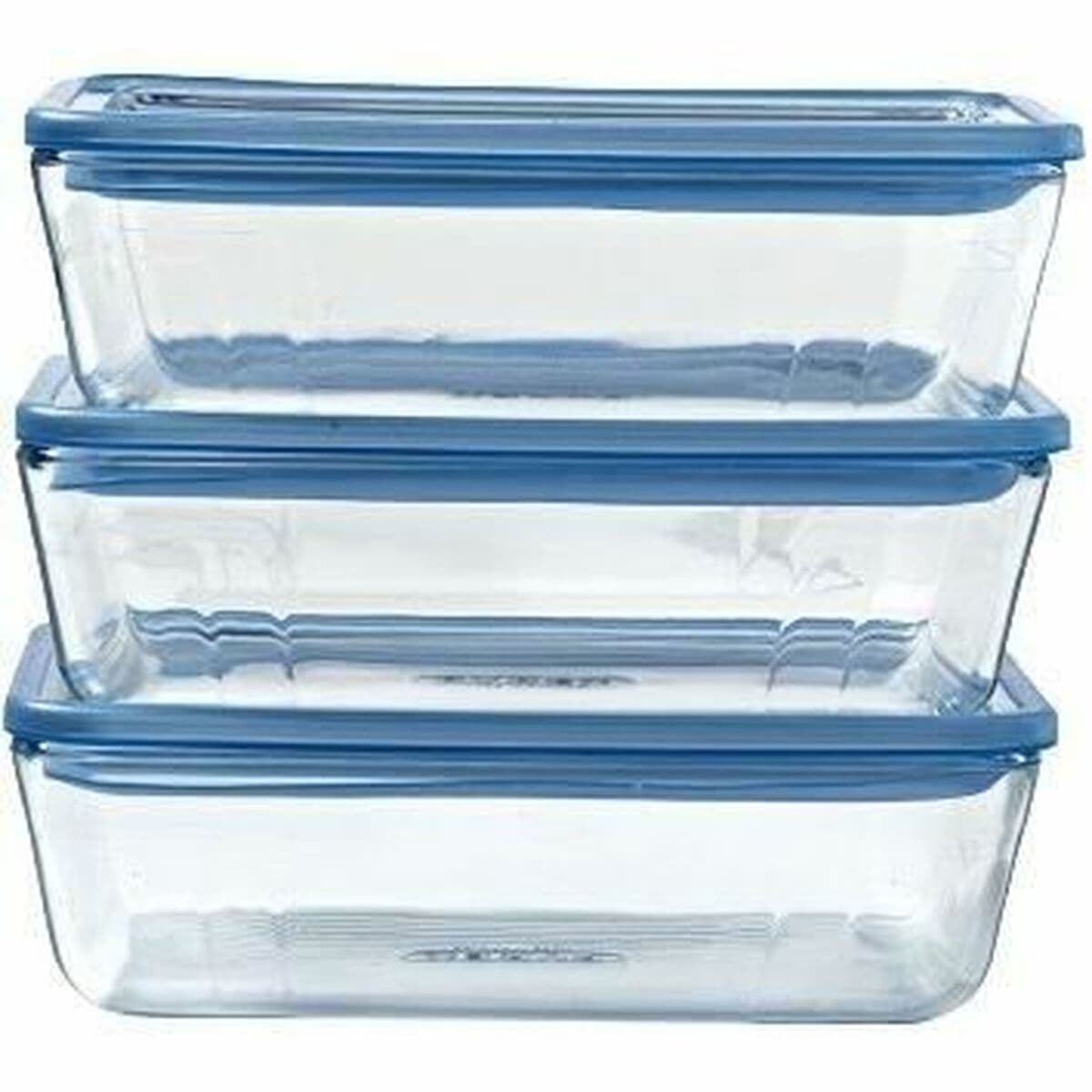 Lunchbox-Set Pyrex Blau Durchsichtig 800 ml 3 Stücke