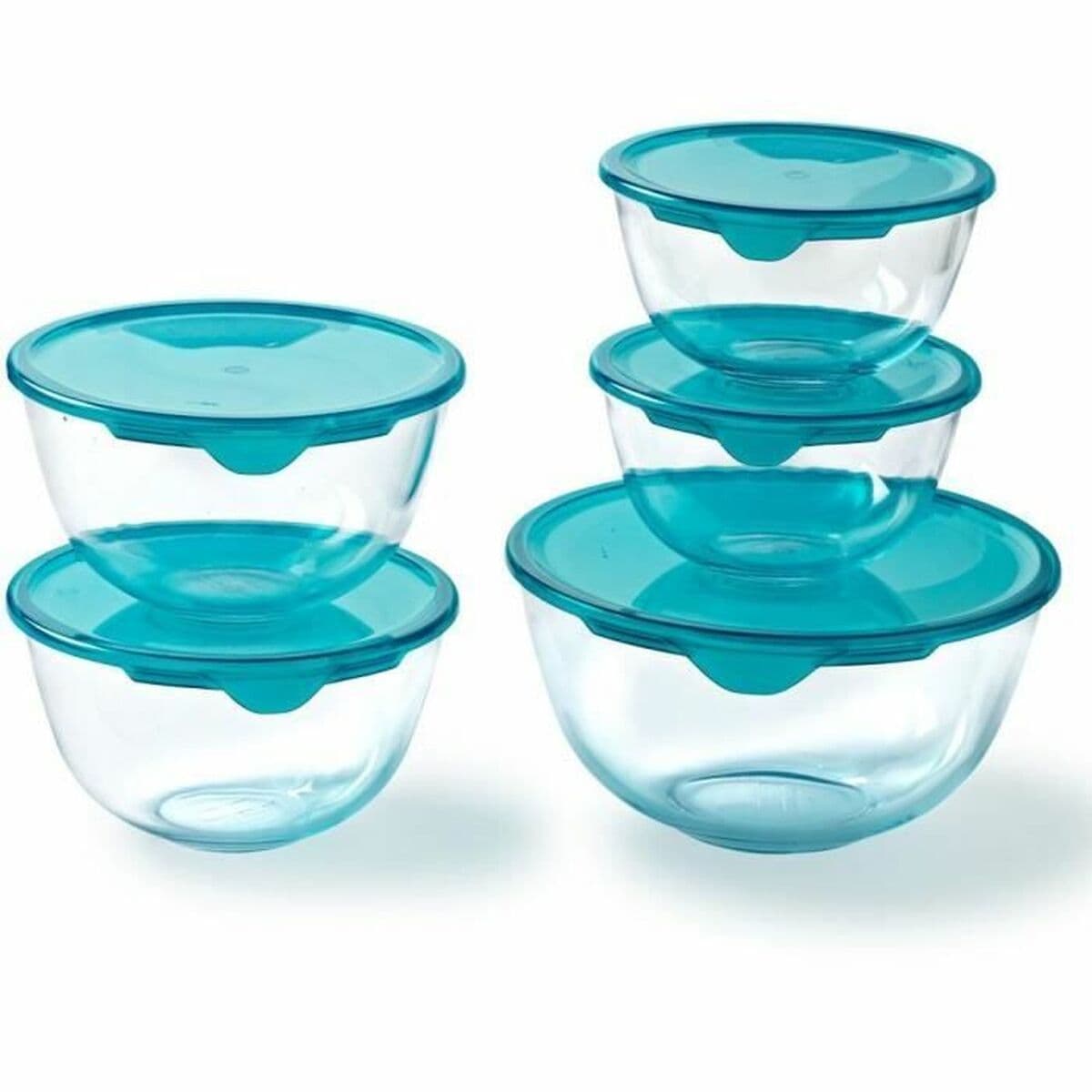 Lunchbox-Set Pyrex Durchsichtig türkis 5 Stücke