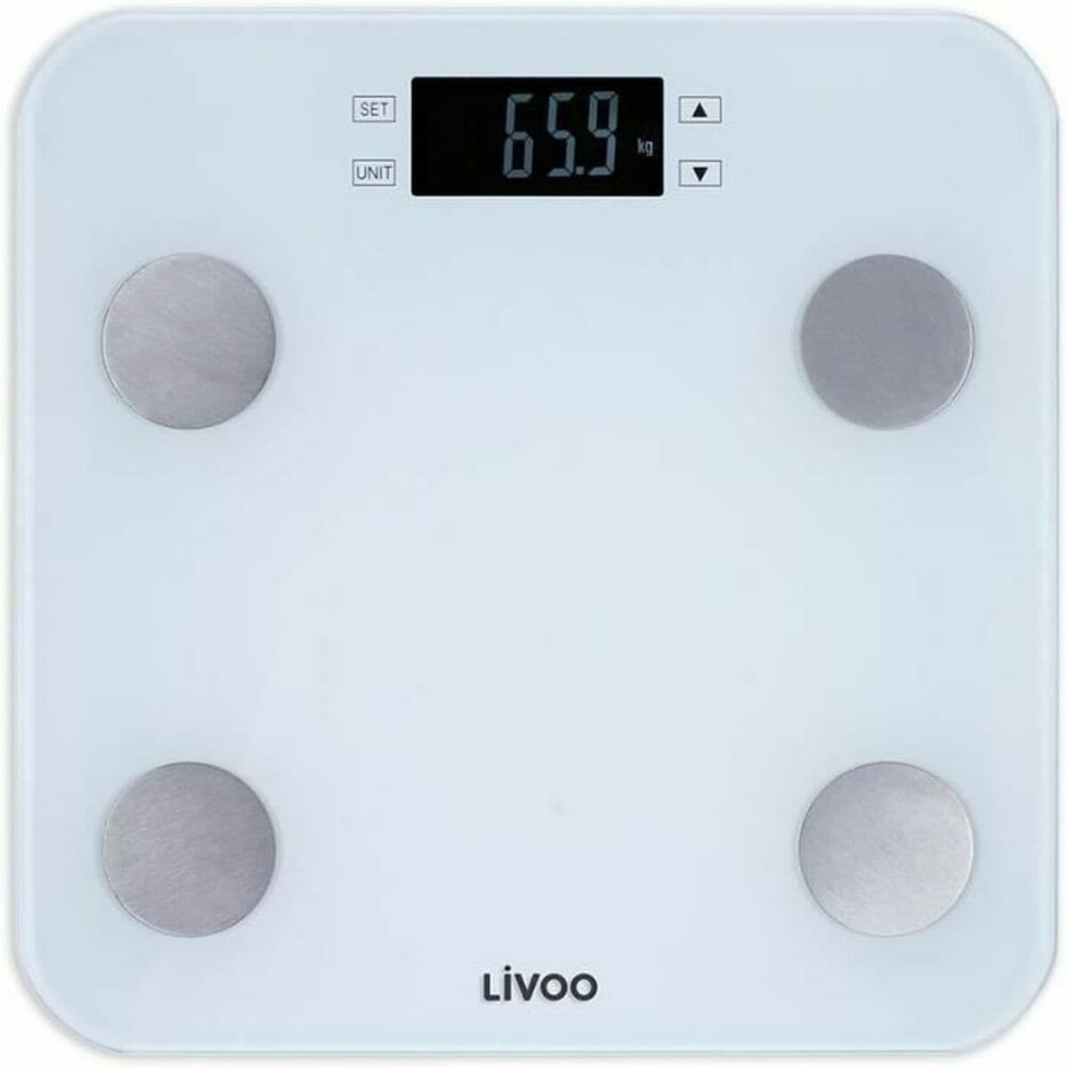 Báscula Digital de Baño Livoo DOM427W Blanco Cristal Templado 180 kg