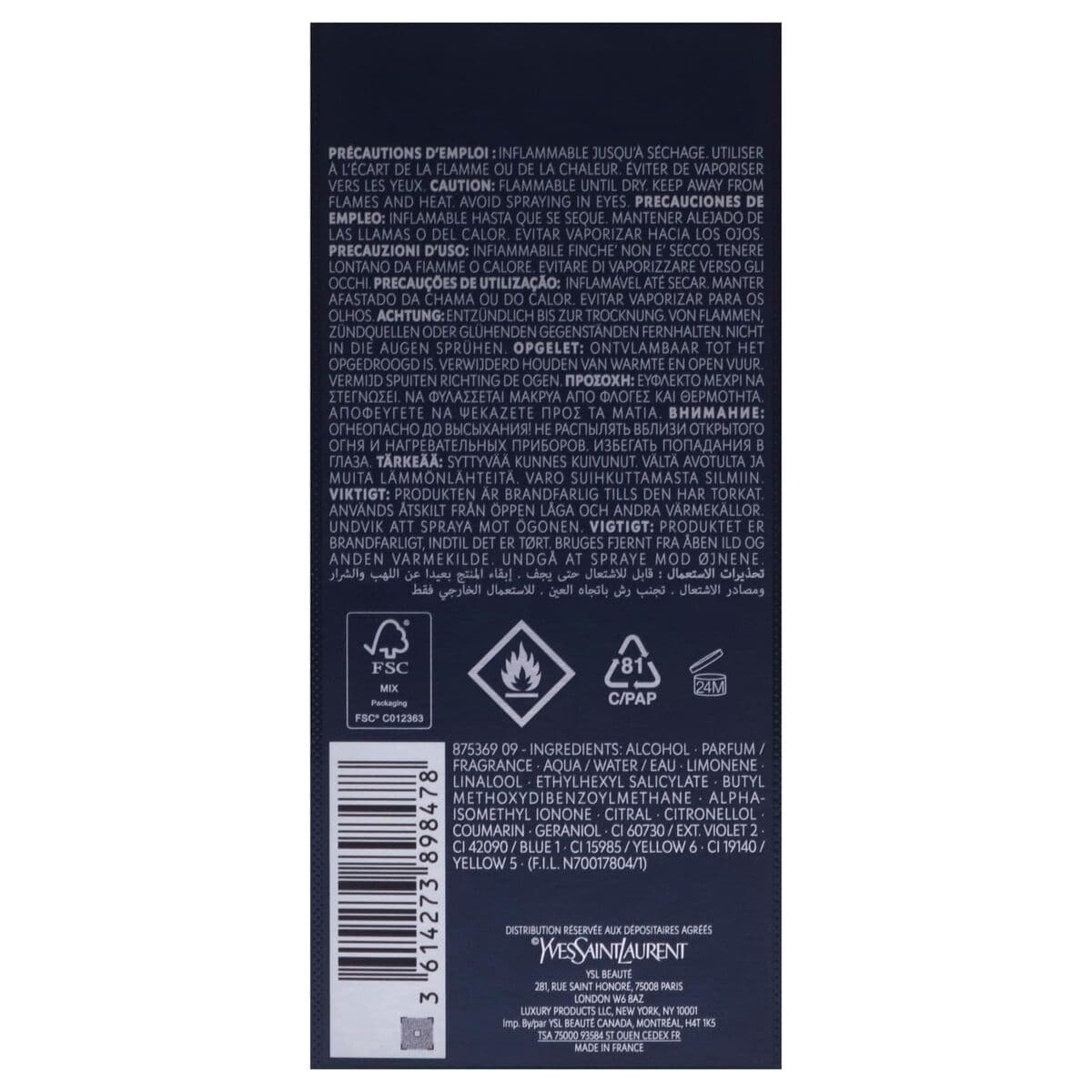 Parfym Herrar YSL Y Pour Homme Eau de Parfum Intense EDP 100 ml