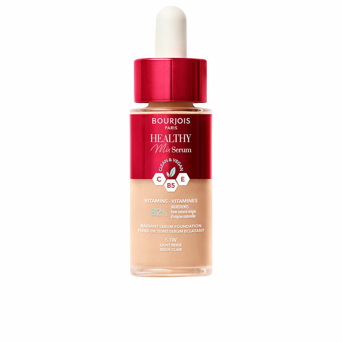 Šķidrā Grima Bāze Bourjois Healthy Mix Nº 53W Light beige Nº 53w-Light Beige 30 ml Serums