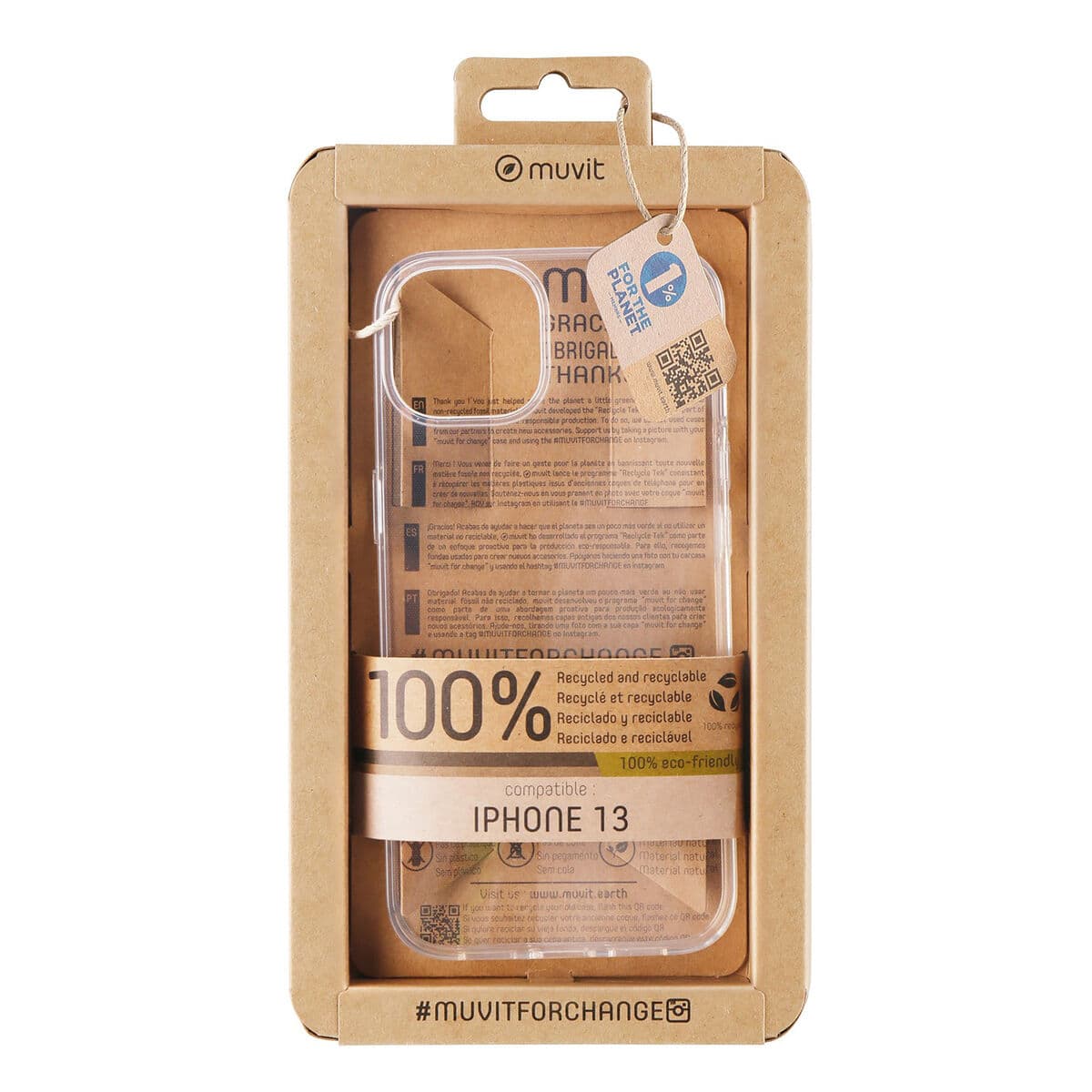 Protection pour téléphone portable Muvit for Change iPhone 13 Noir
