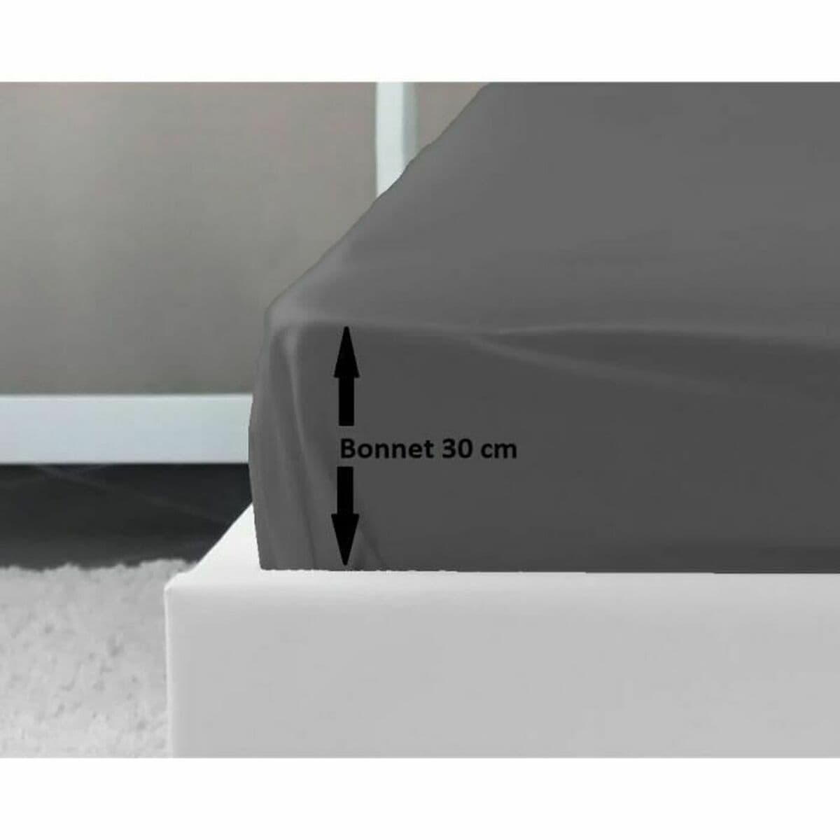 Dopasowane dolne prześcieradło Lovely Home Szary Ciemny szary 180 x 200 180 x 200 cm