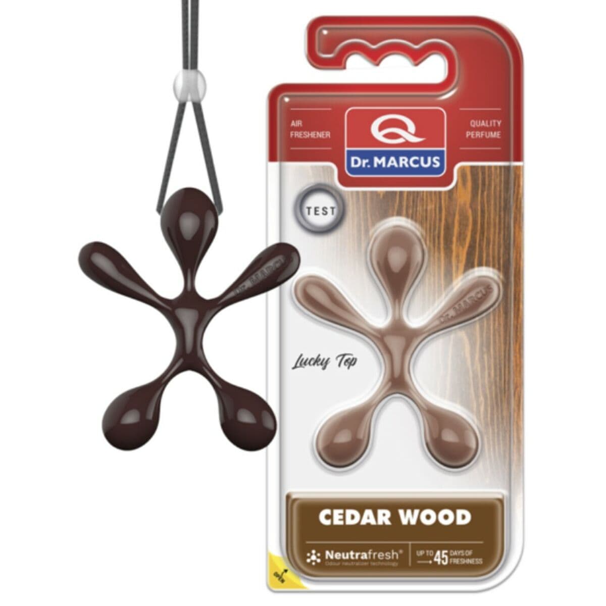 Auto Lufterfrischer Dr Marcus Lucky Top Zedernholz Kunststoff Parfüm Halsband (12 Stück)