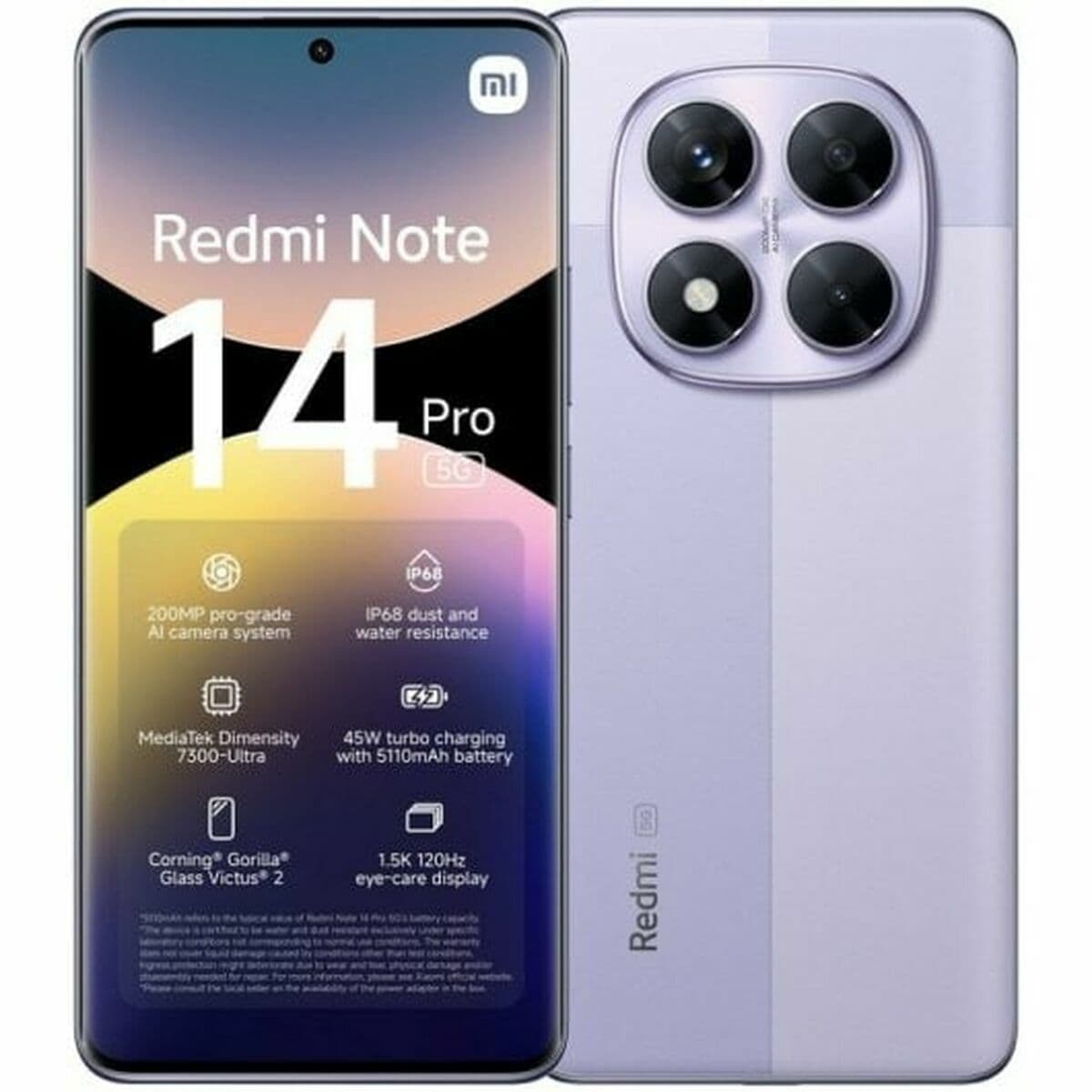 Smartphone Xiaomi Redmi Note 14 PRO 5G 8 GB RAM 256 GB Pourpre Lavande 6,67"
