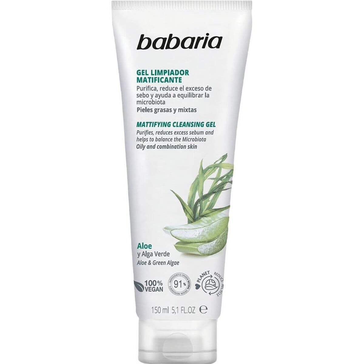 Gel Limpiador Facial Babaria Aloe Vera 150 ml Matificante