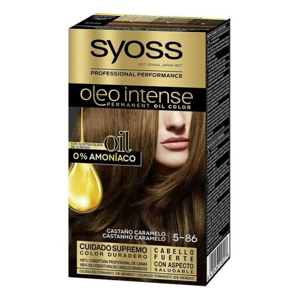 Tinte Permanente Syoss Olio Intense Caramelo Castaño Nº 5,86 Rubio Platino Nº 5.86-Castano Caramelo