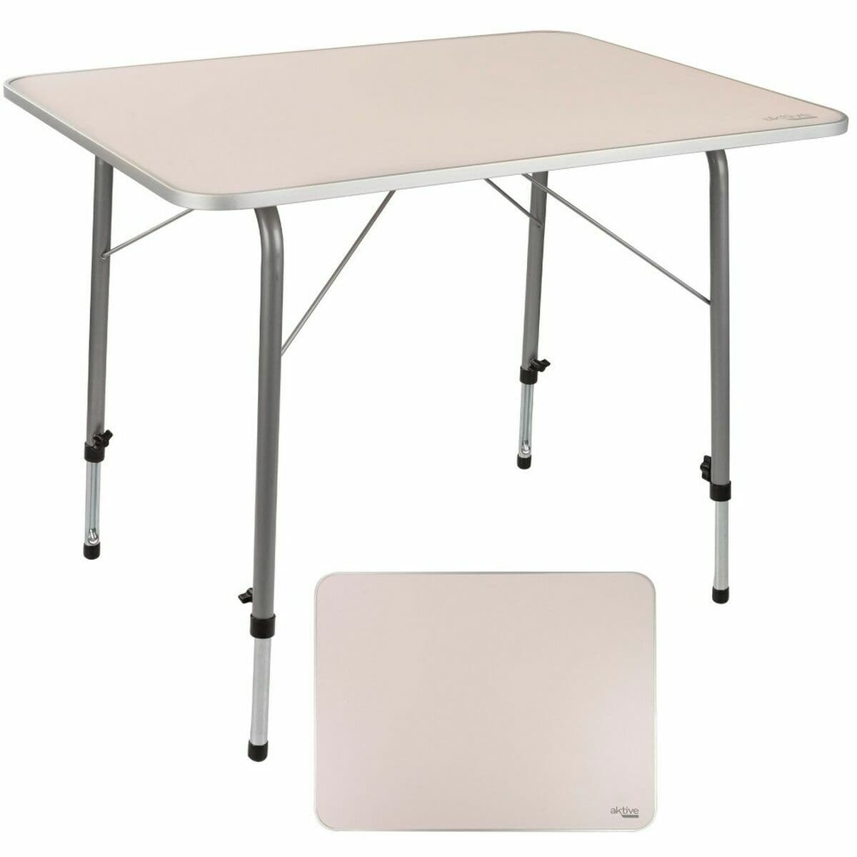 Mesa Aktive 80 x 60 cm Blanco Plegable De acampada