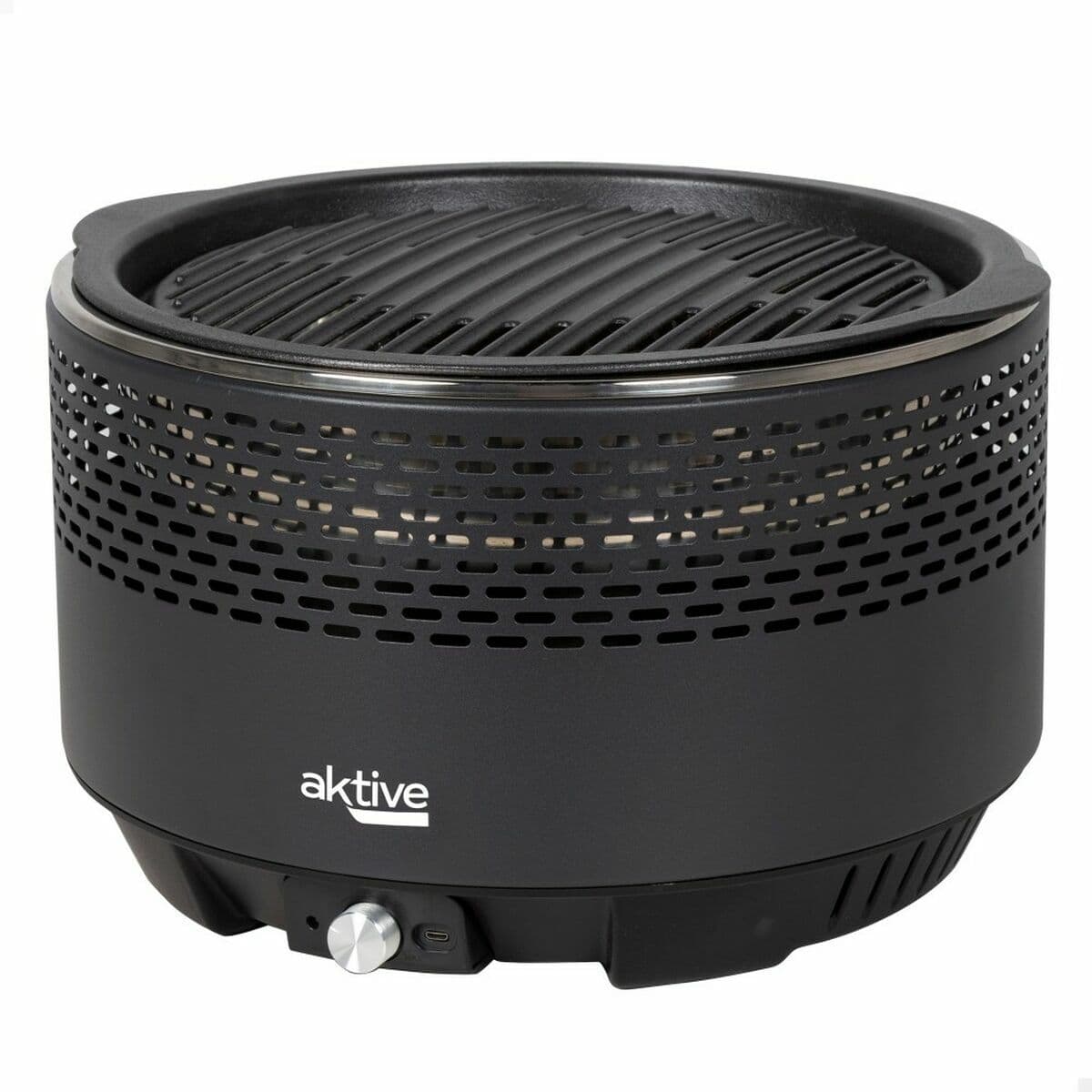 Barbacoa Portátil Aktive Redonda Sin humo Negro Ø 34 cm