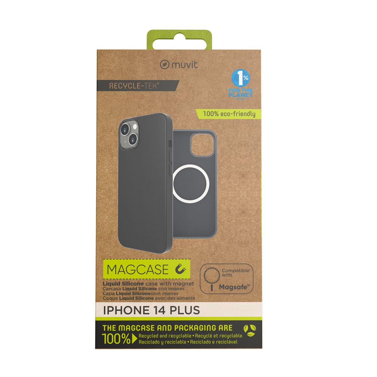 Protection pour téléphone portable Muvit for Change iPhone 14 Plus Noir Magnétique