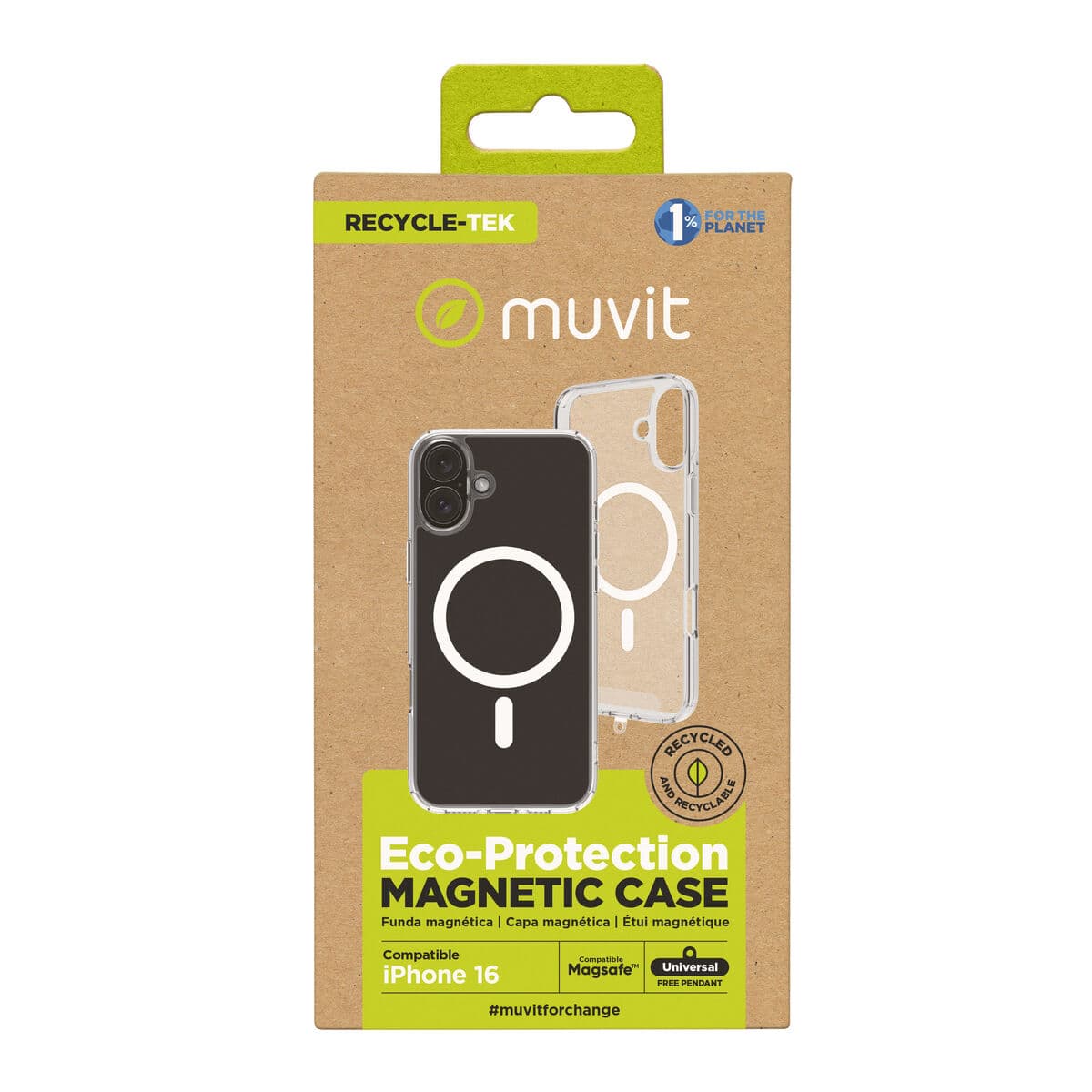 Protection pour téléphone portable Muvit for Change iPhone 16 Magnétique