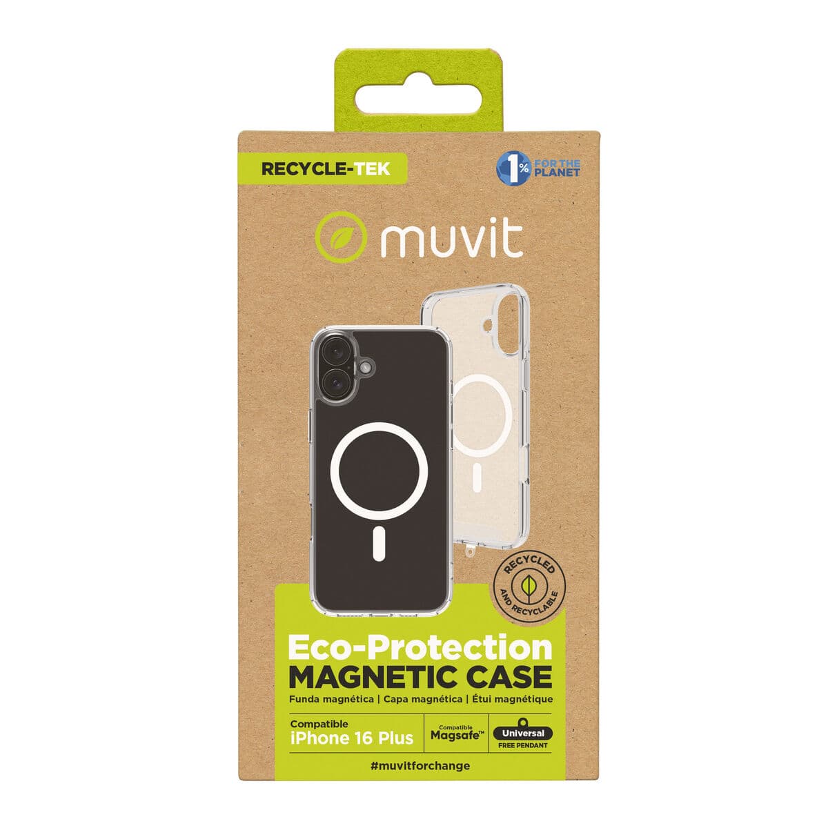 Protection pour téléphone portable Muvit for Change iPhone 16 Plus Magnétique