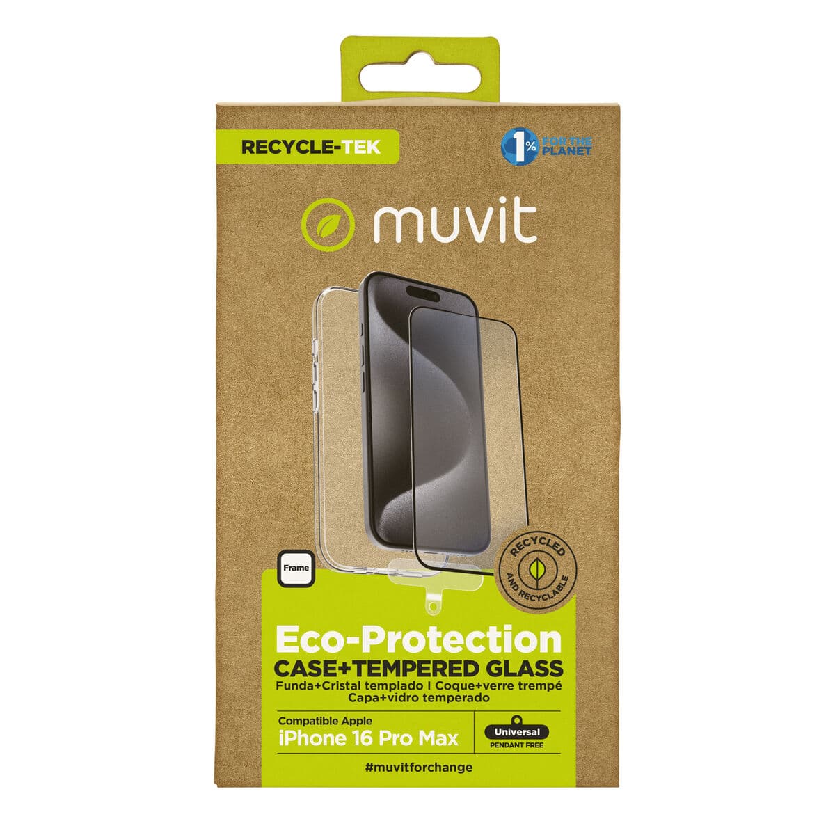 Housse et Protecteur pour Téléphone Portable Muvit for Change iPhone 16 Pro Max Noir