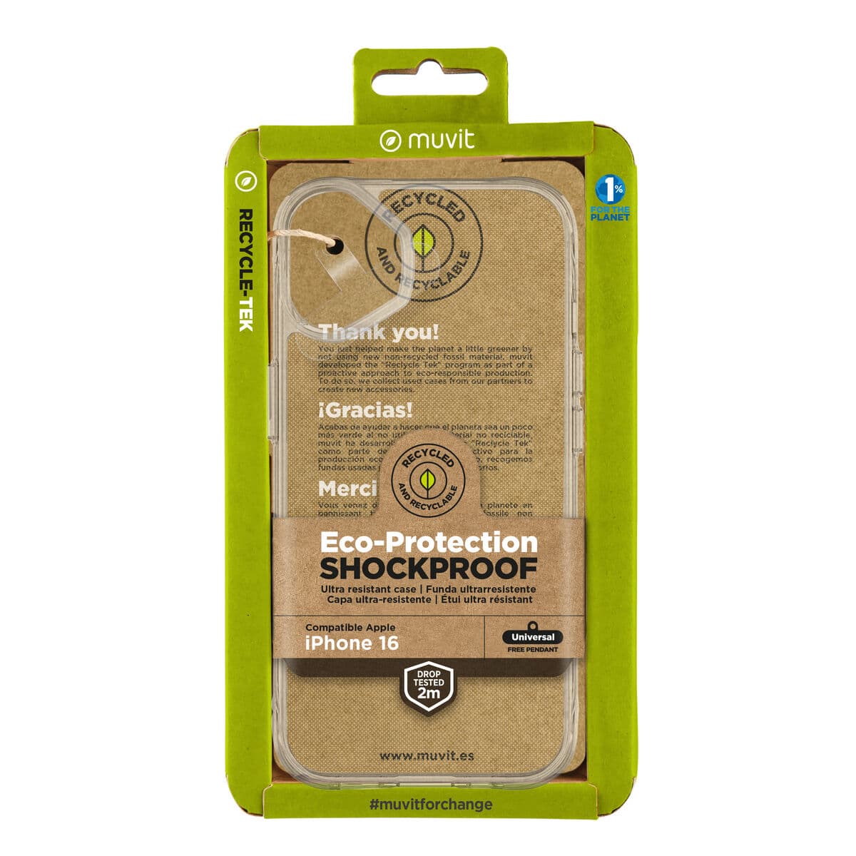 Protection pour téléphone portable Muvit for Change iPhone 16