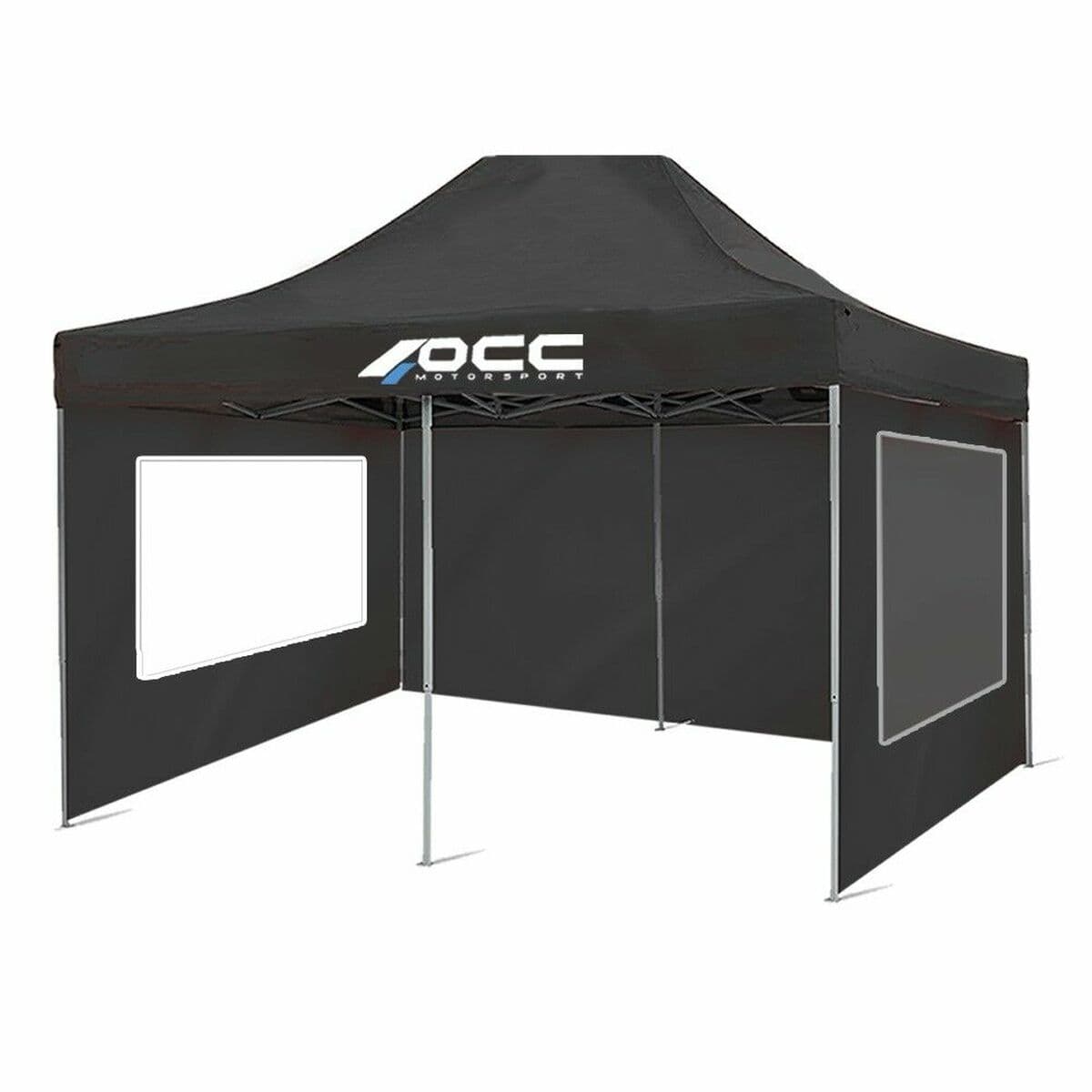 Pared de Carpa OCC Motorsport OCCCARP31 Racing Negro Poliéster 420D Oxford 3 x 2 m Ventana 2 Unidades