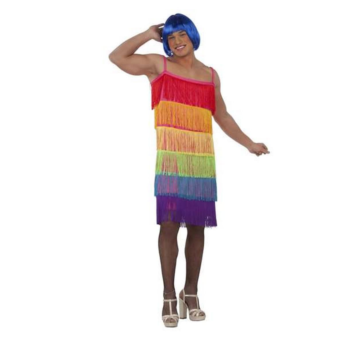Disfraz para Adultos My Other Me Rainbow Multicolor Vestido Con flecos Talla 54