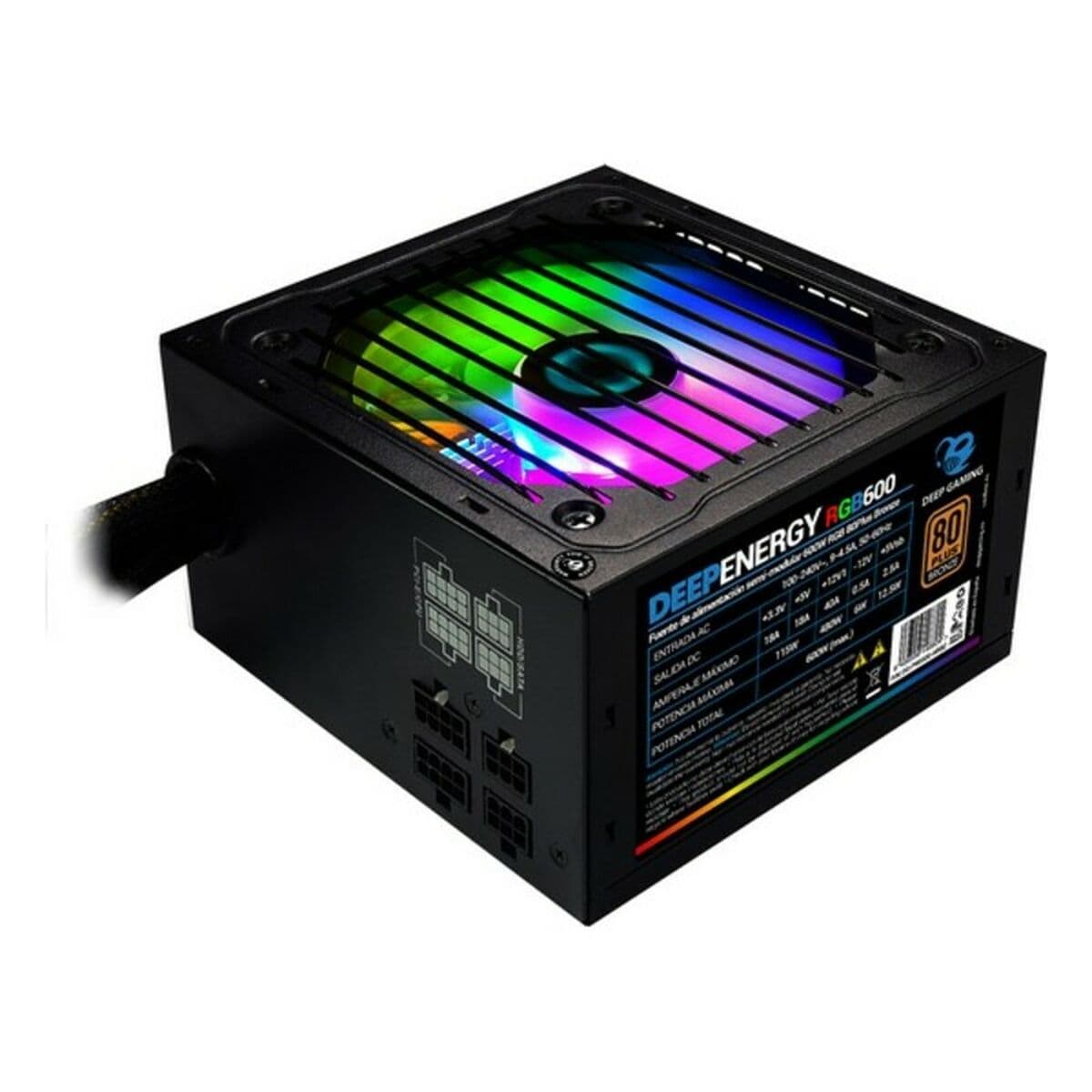 Fuente de Alimentación CoolBox DG-PWS600-MRBZ ATX 600W RGB Negro Ø 12 cm x 1