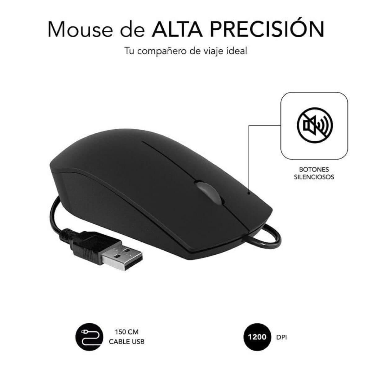 Mouse Subblim BUSINESS 1200 DPI Schwarz