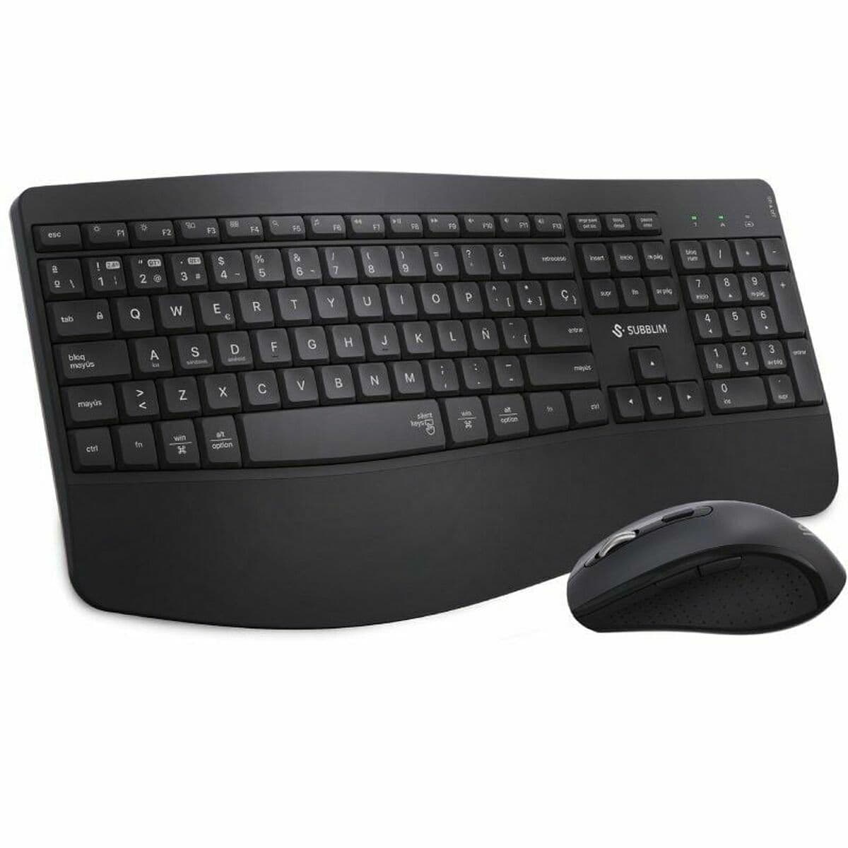 Tastatur mit Maus Subblim SUBKBC-DCOPW2 Schwarz Spanisch Qwerty Spanisch QWERTY