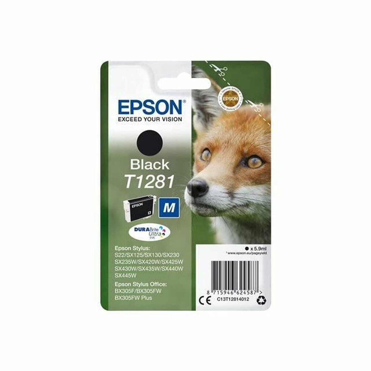 Cartouche d'encre originale Epson T1281 Noir 5,9 ml