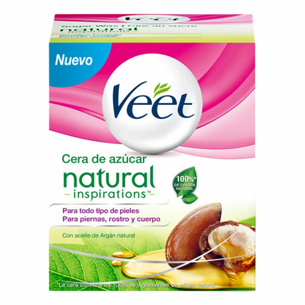 Enthaarungscreme für den Körper Veet Cera Tibia Natural 250 ml Arganöl Zucker